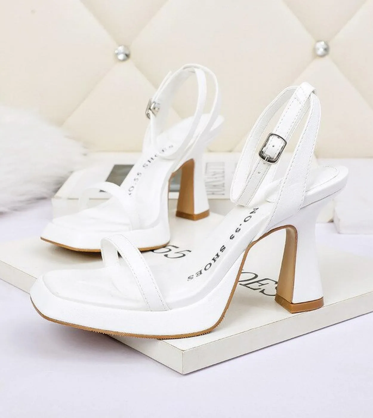 2022 Summer Fashion Women Platform Sandals Square High Heel Stretto Ladies Dress Gladiator Pumps Sandal Shoes