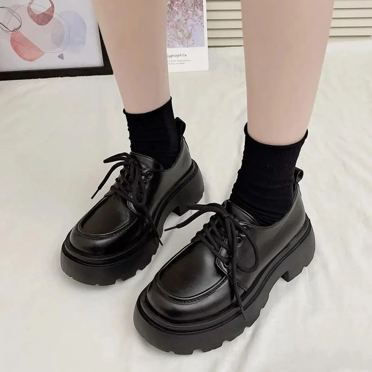 2023 donna primavera nuova piattaforma nera scarpe basse mocassini da donna slip on scarpe da barca designer casual oxford in pe