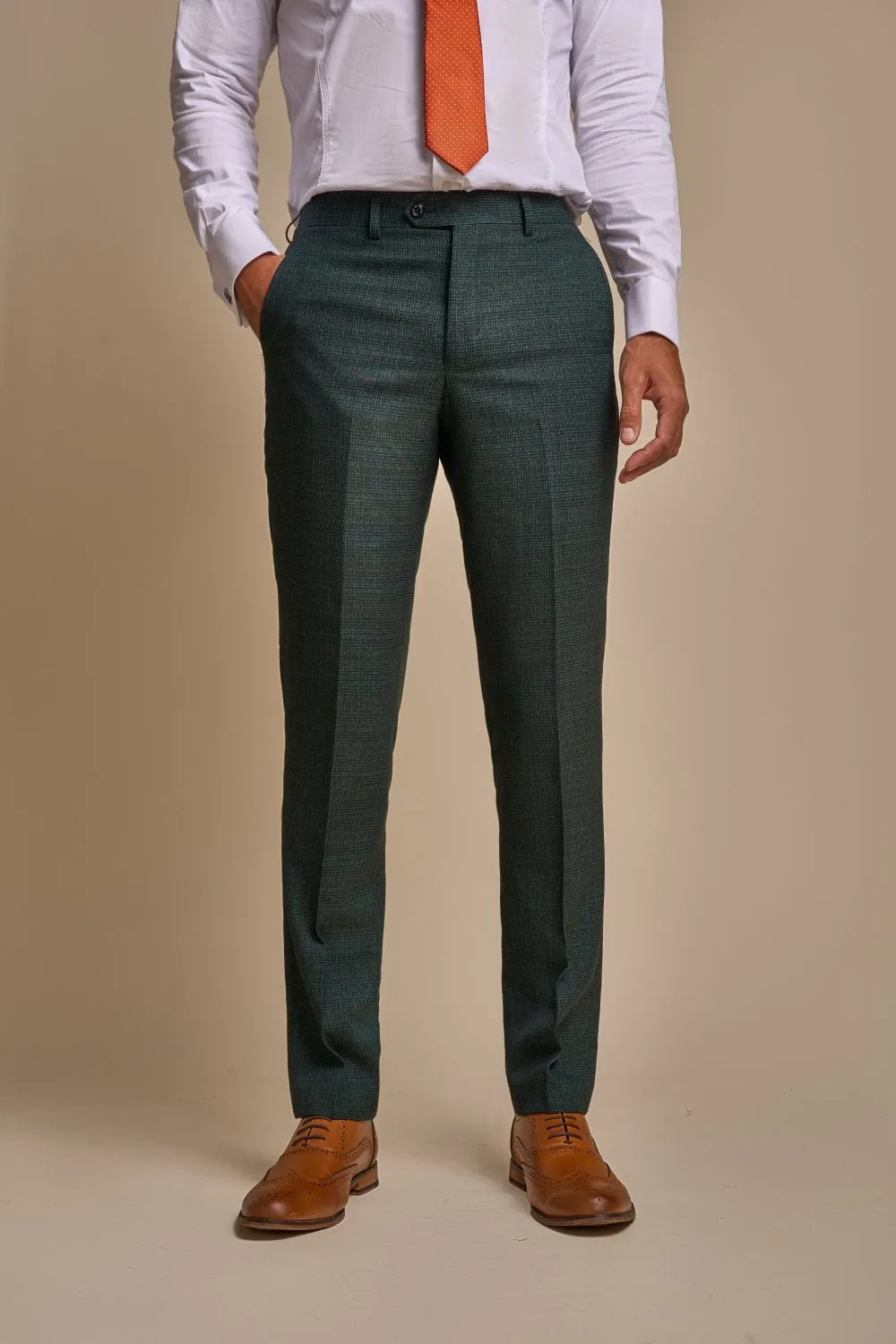 Abito cavani doppiopetto verde a quadri slim fit