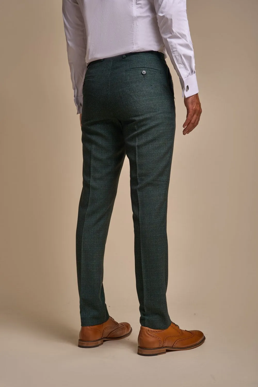 Abito cavani doppiopetto verde a quadri slim fit