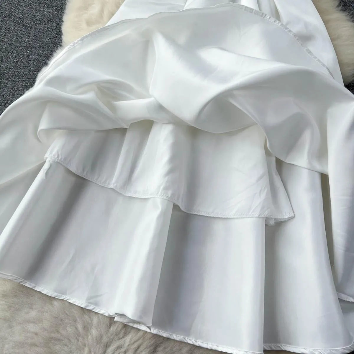 Abito formale midi bianco estivo per donna Abito con fiocco grande Twist aderente Abiti da sera per feste femminili Slash Neck E