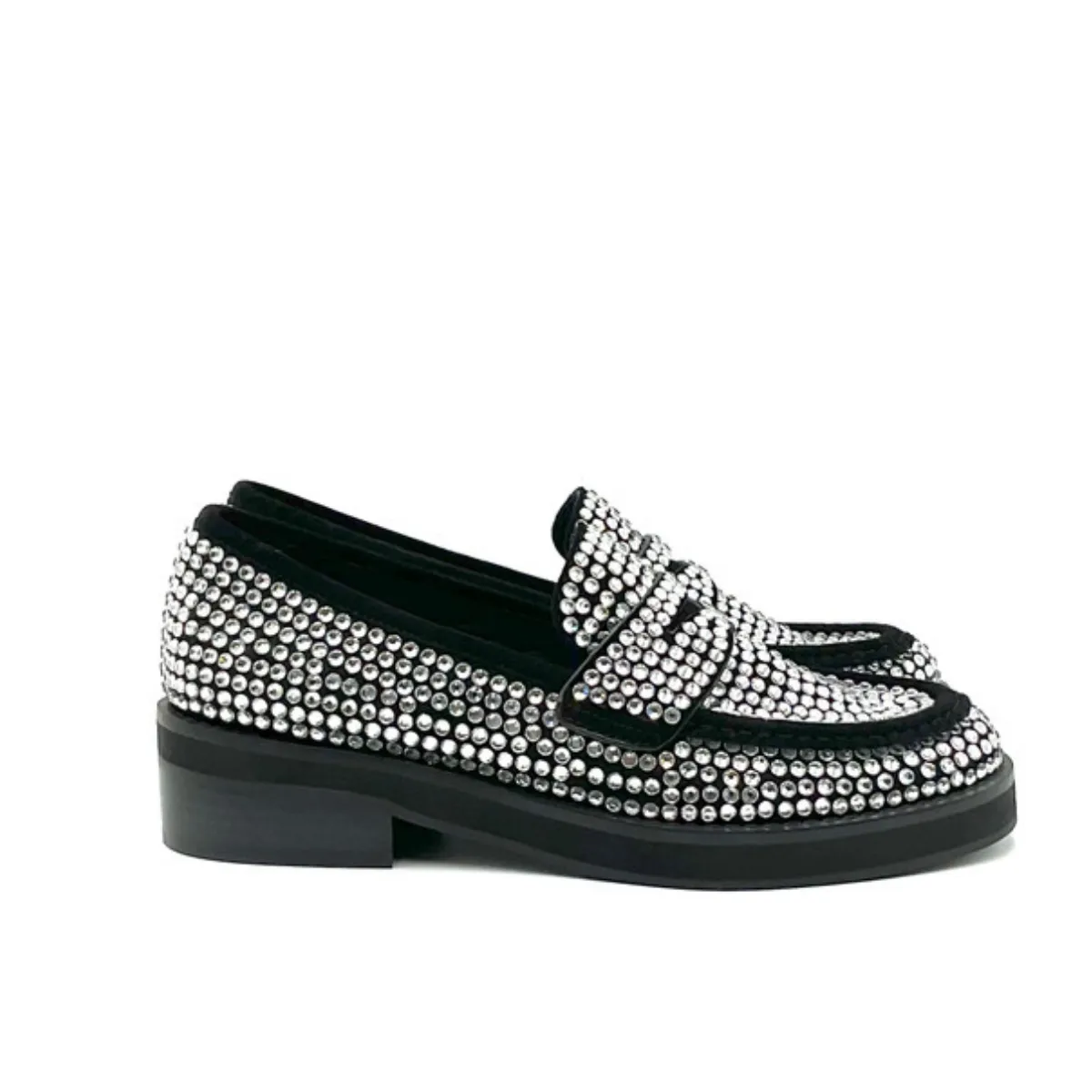 BIBI LOU 715 MOCASSINO DONNA STRASS NERO  