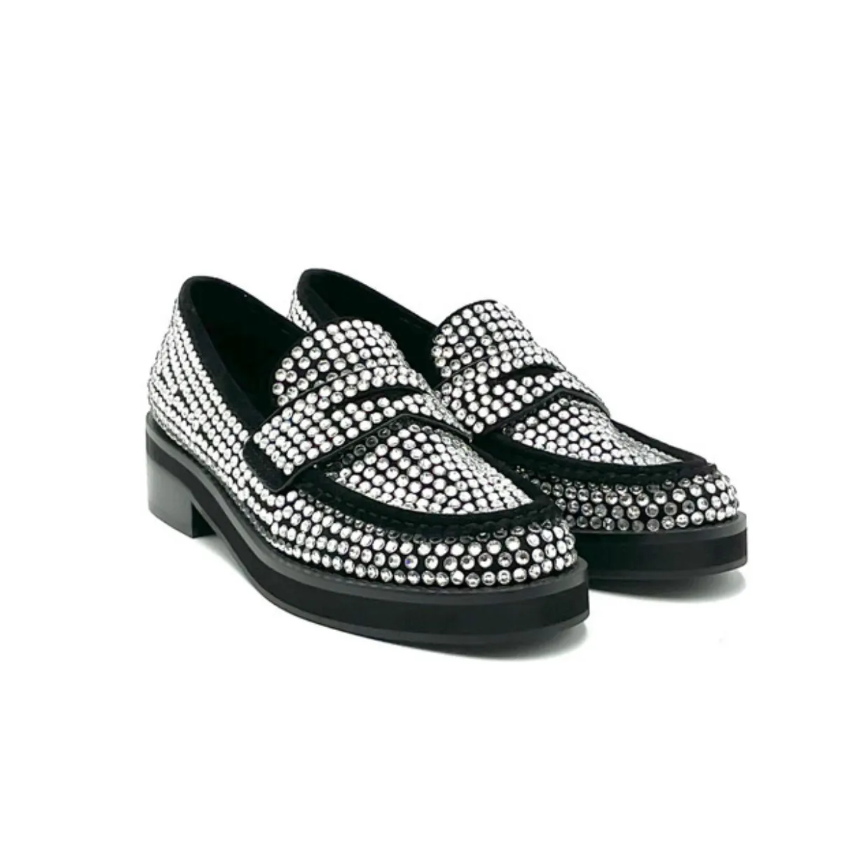 BIBI LOU 715 MOCASSINO DONNA STRASS NERO  