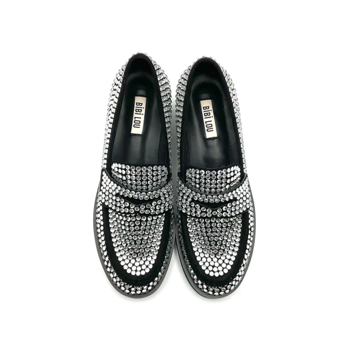 BIBI LOU 715 MOCASSINO DONNA STRASS NERO  