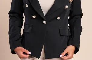 Blazer con colletto classico, nero