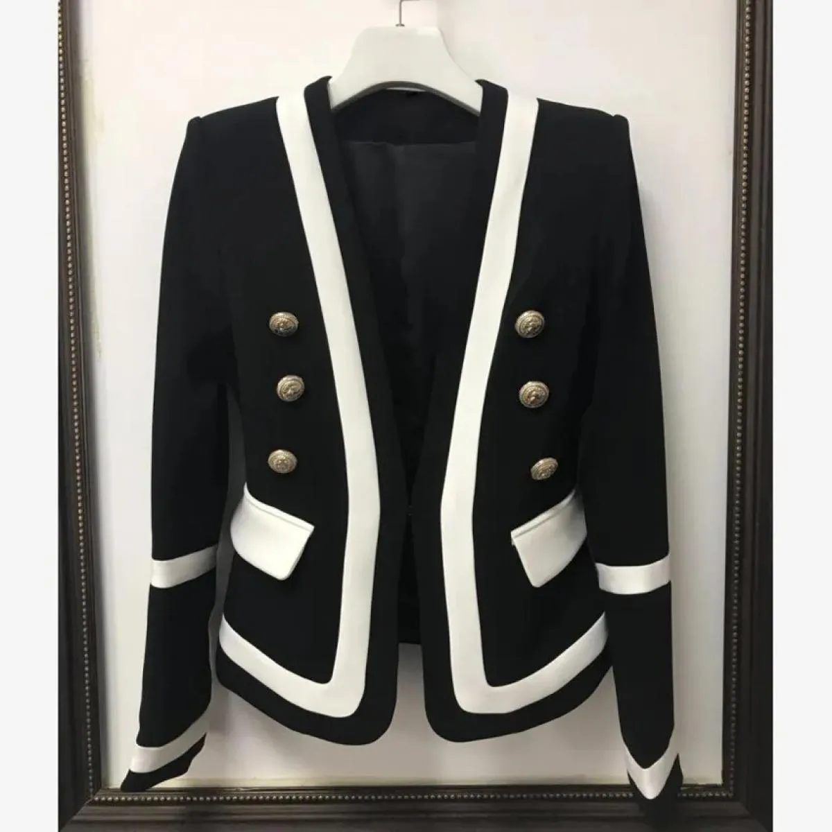 Blazer da donna bianco nero Giacca blazer bianca nera Giacca designer Blazer Blazer bianchi
