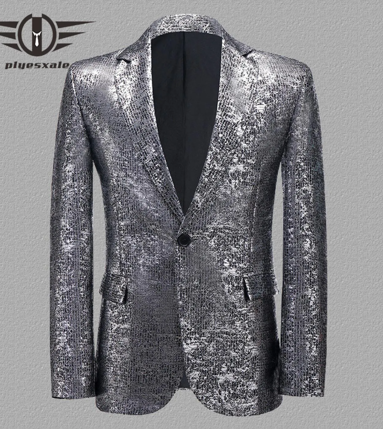 Blazer da uomo lucido Blazer da uomo argento Blazer da uomo lucido Performance Ball Blazer nero