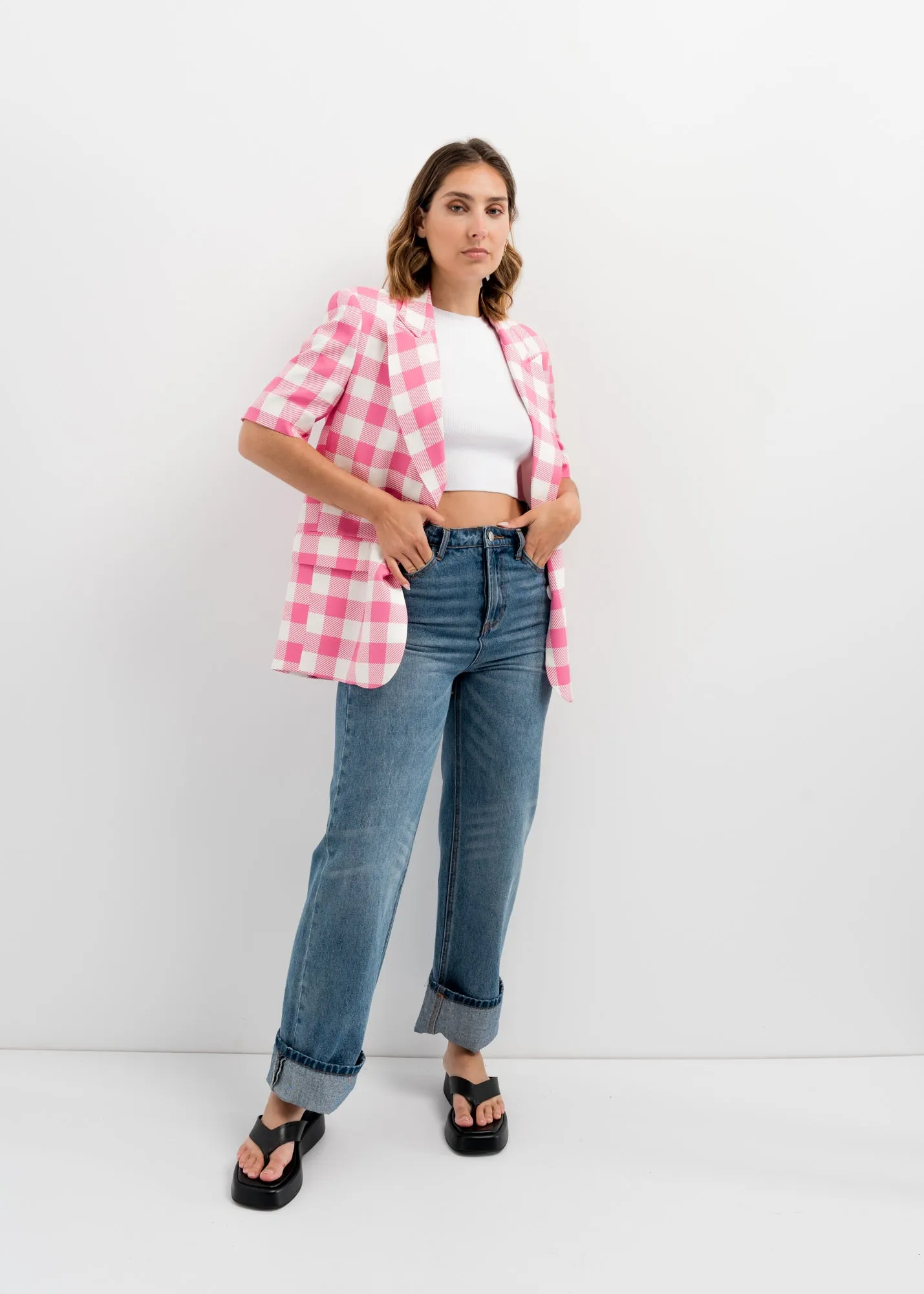 Blazer estampada vichy