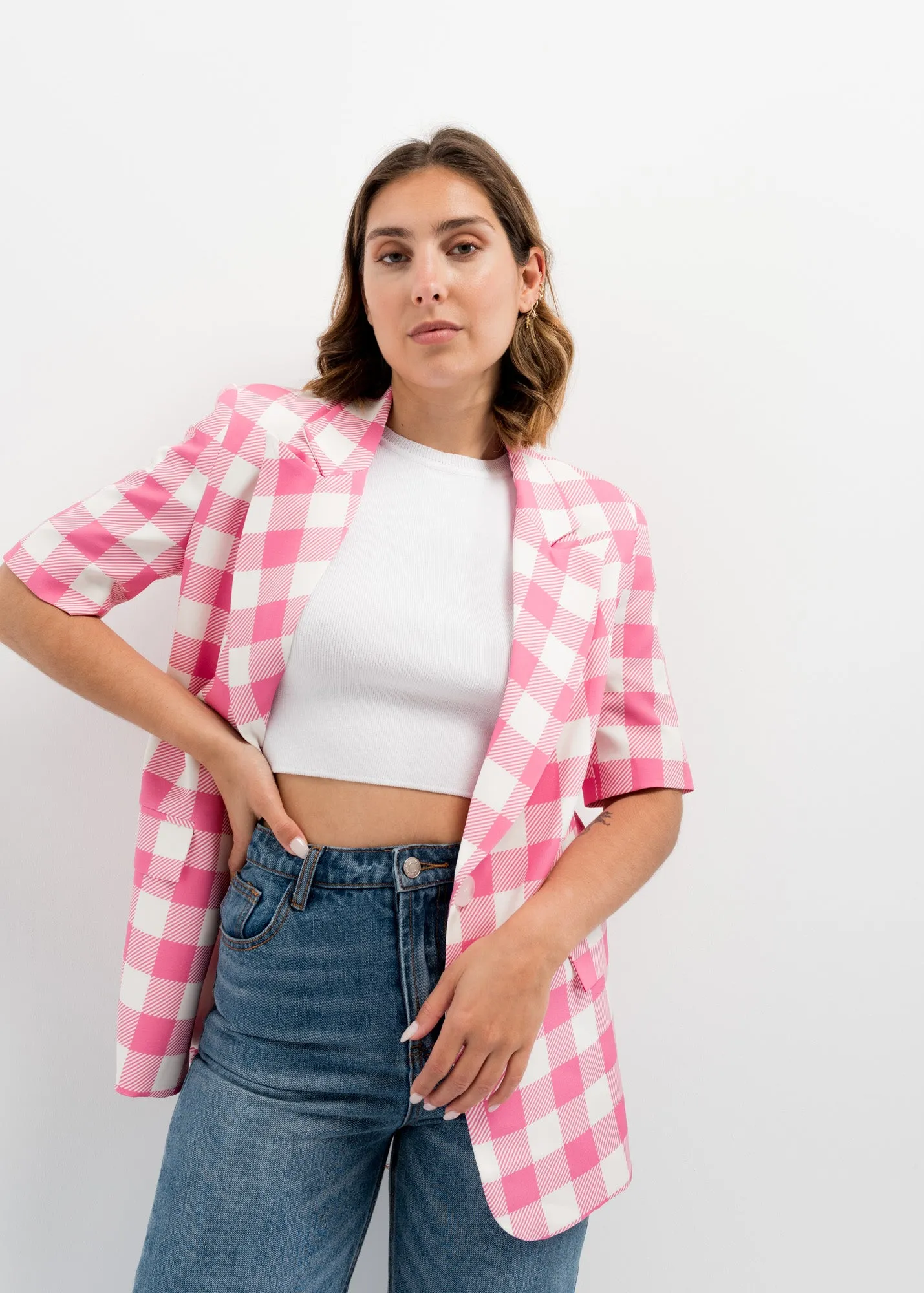 Blazer estampada vichy