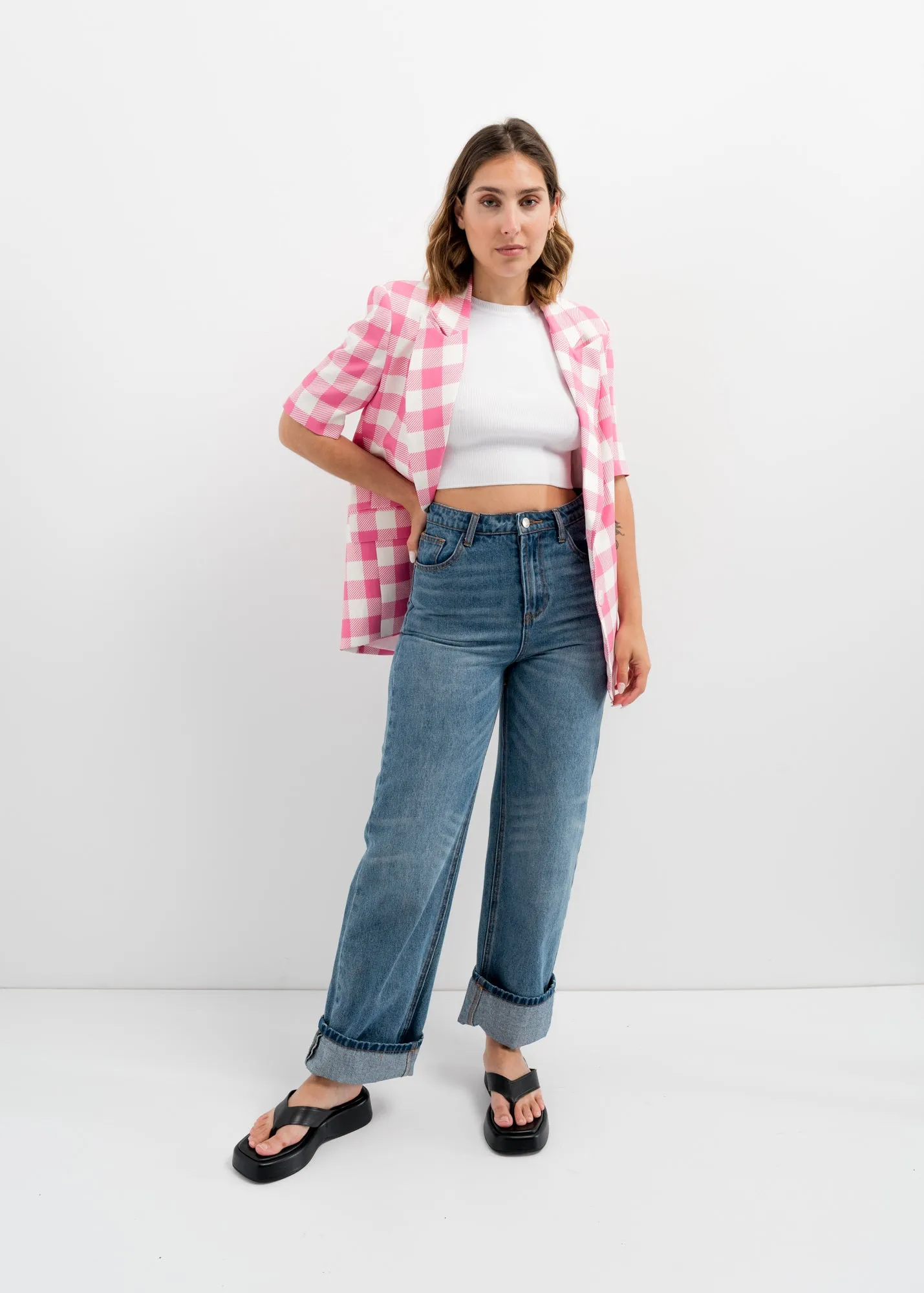 Blazer estampada vichy