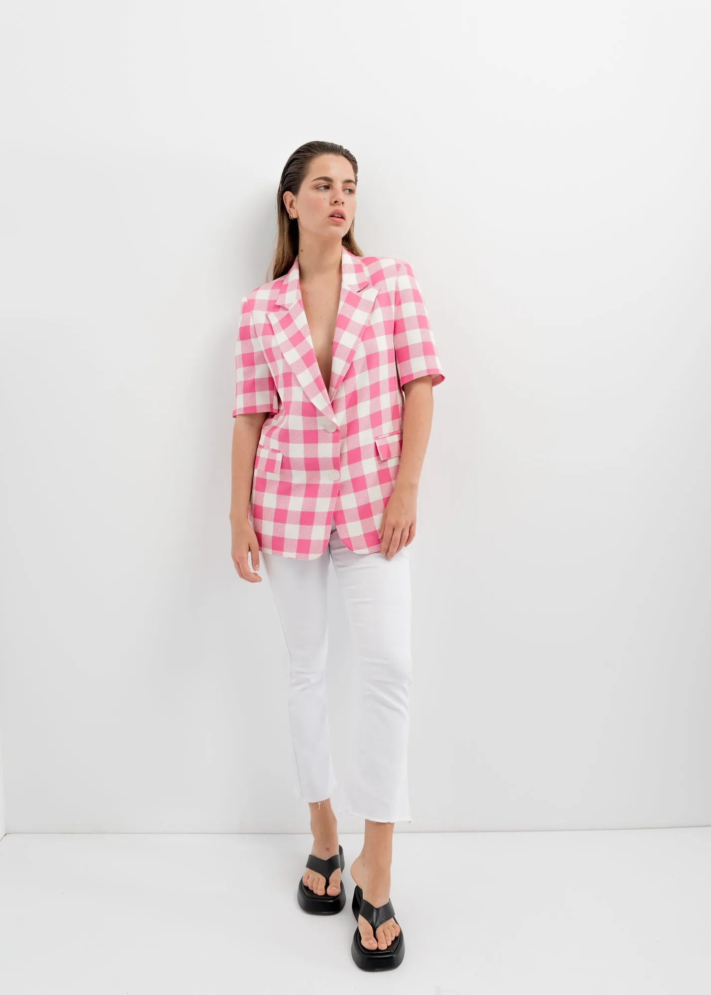 Blazer estampada vichy