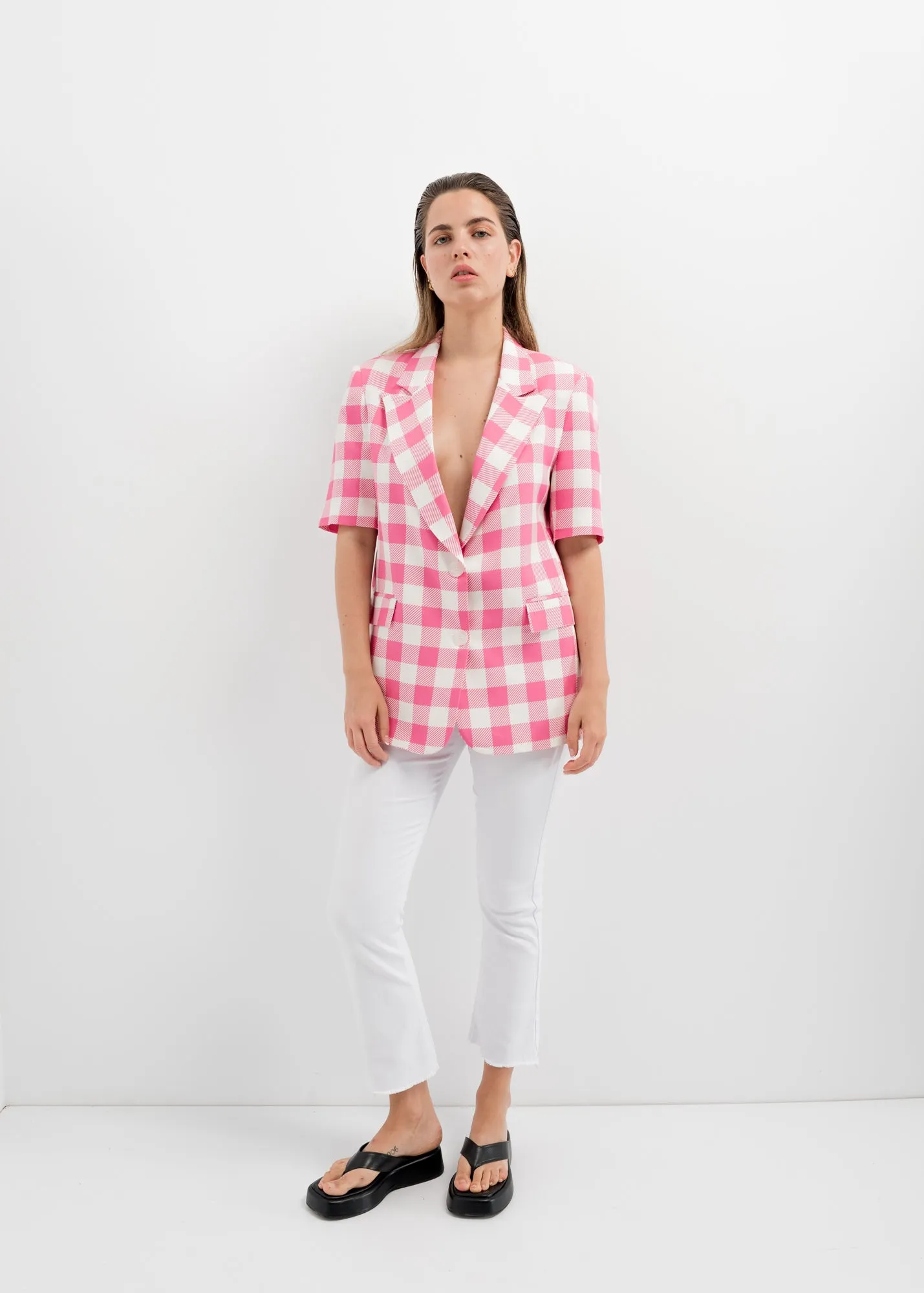 Blazer estampada vichy