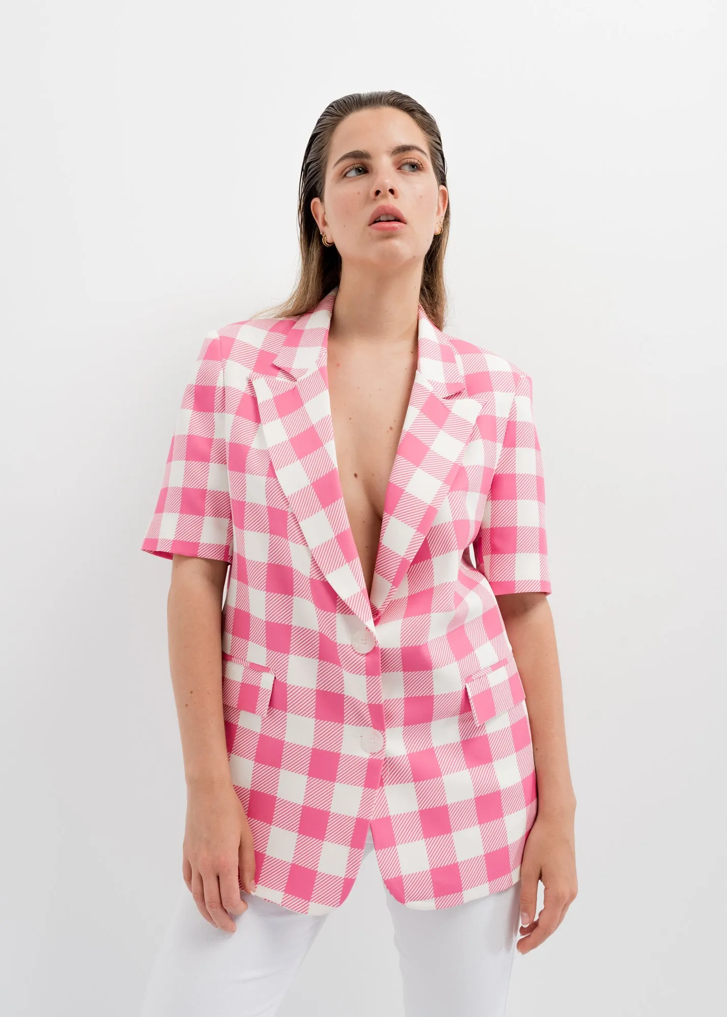 Blazer estampada vichy