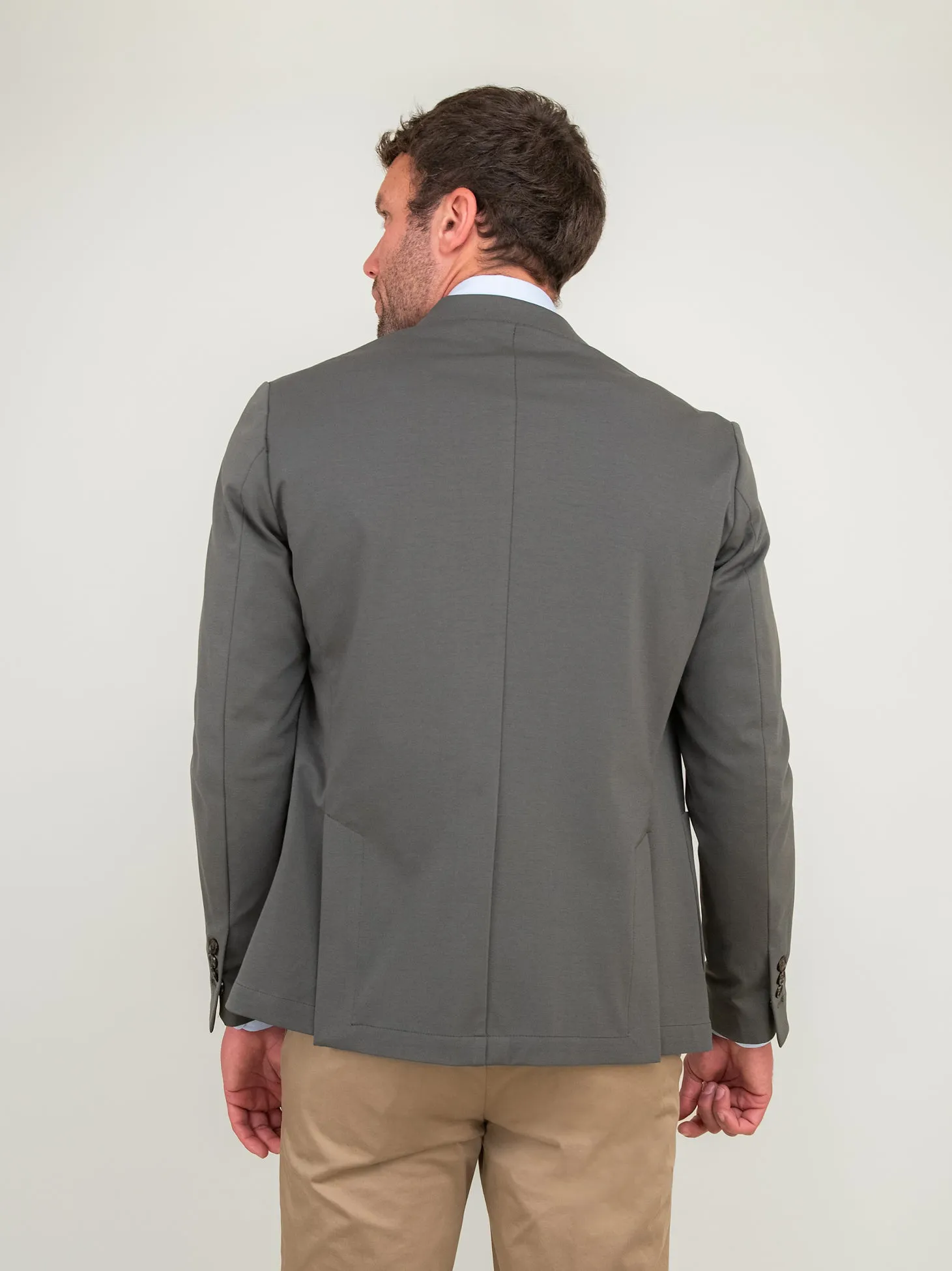 BLAZER IN MISTO COTONE PUNTO MILANO VERDE MILITARE