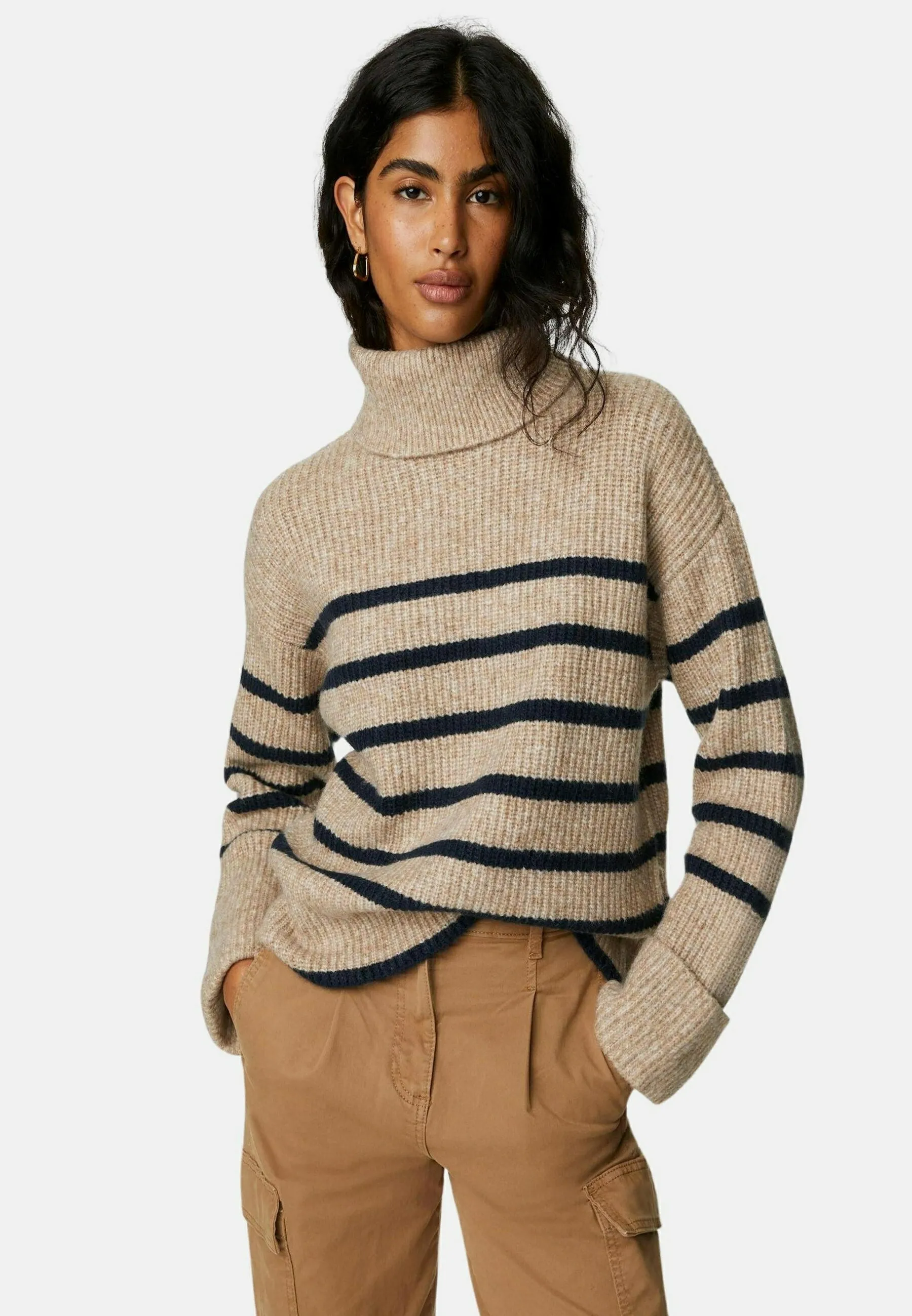 BLEND STRIPED ROLL NECK PULLOVER - Maglione