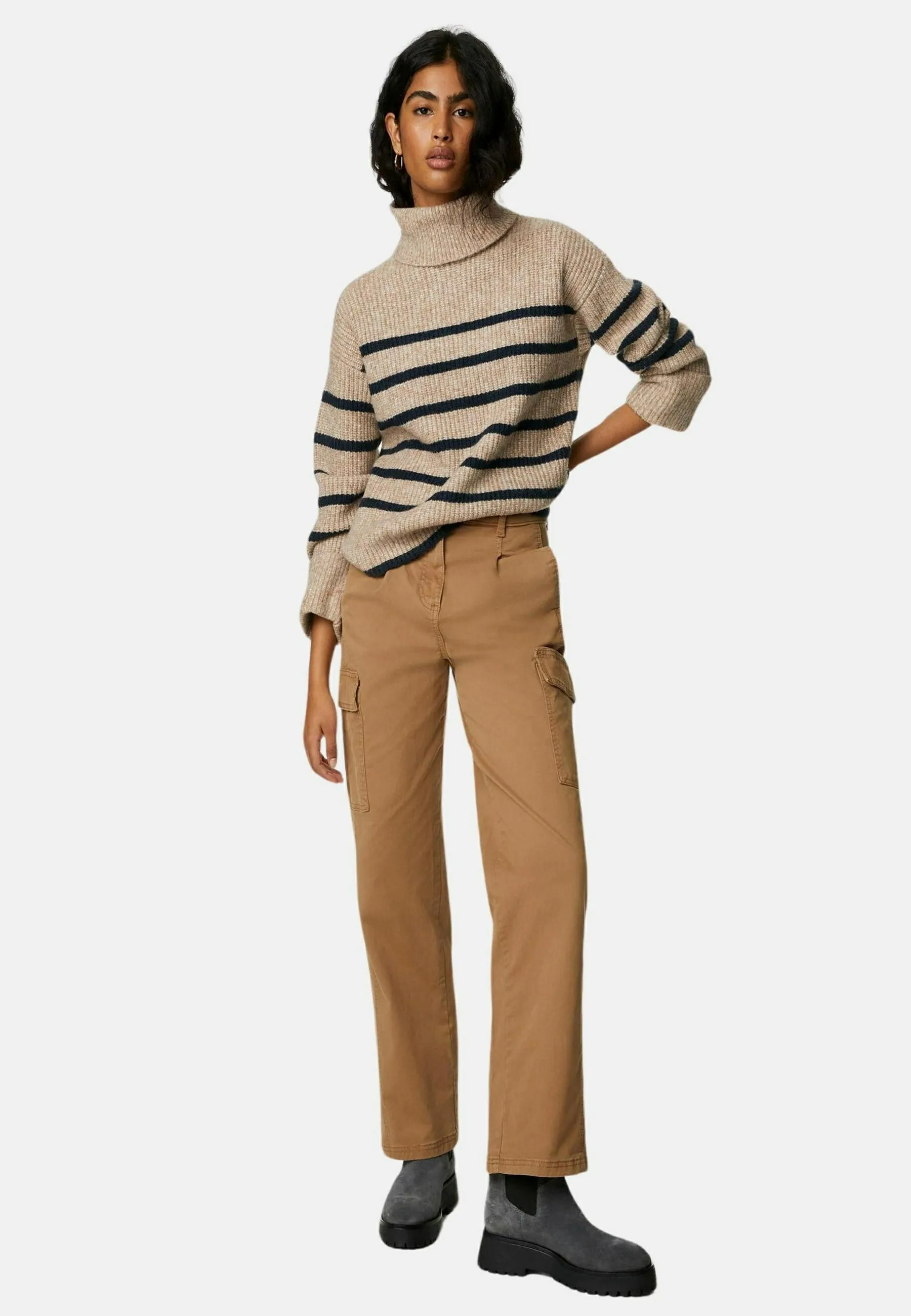 BLEND STRIPED ROLL NECK PULLOVER - Maglione