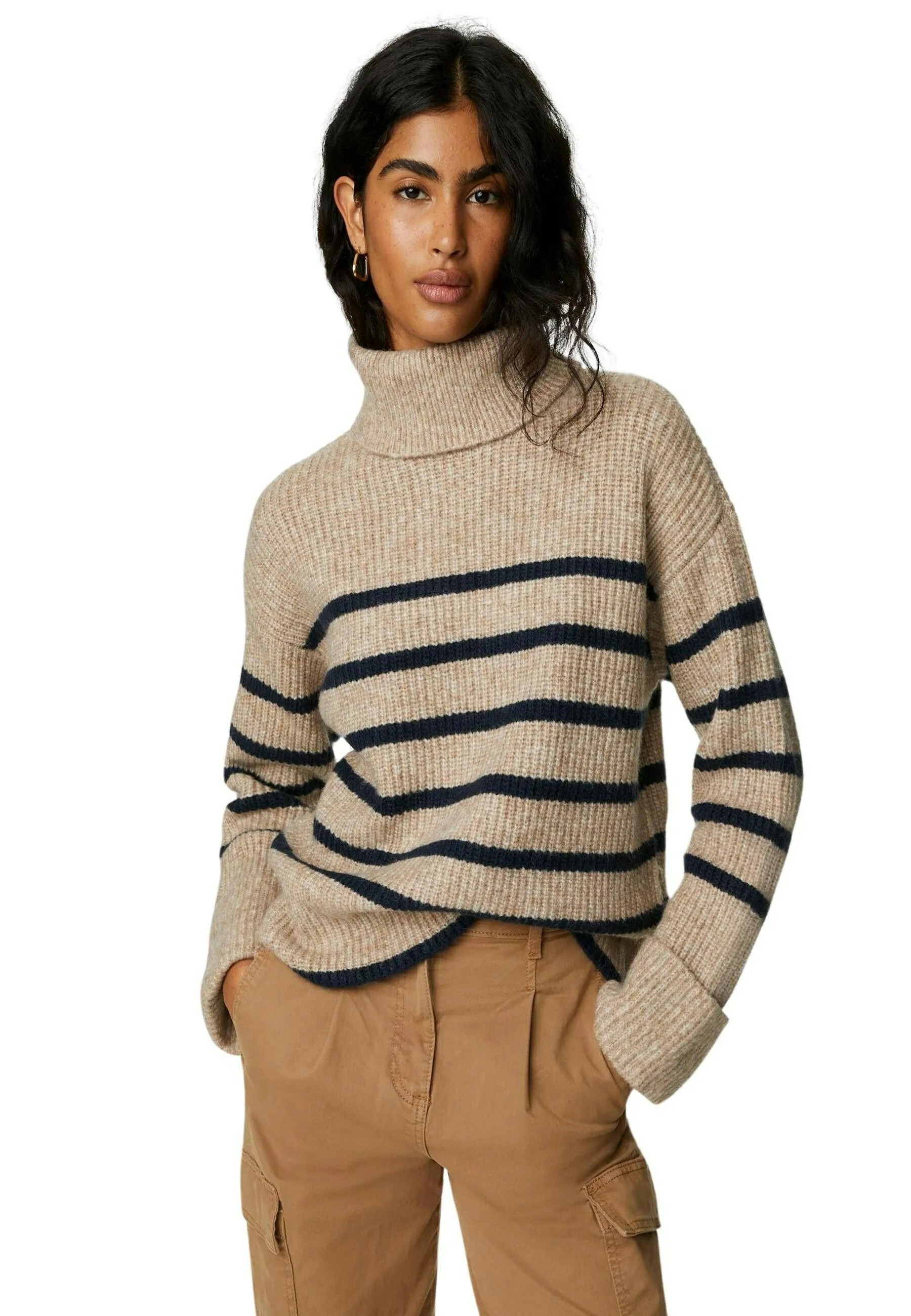 BLEND STRIPED ROLL NECK PULLOVER - Maglione