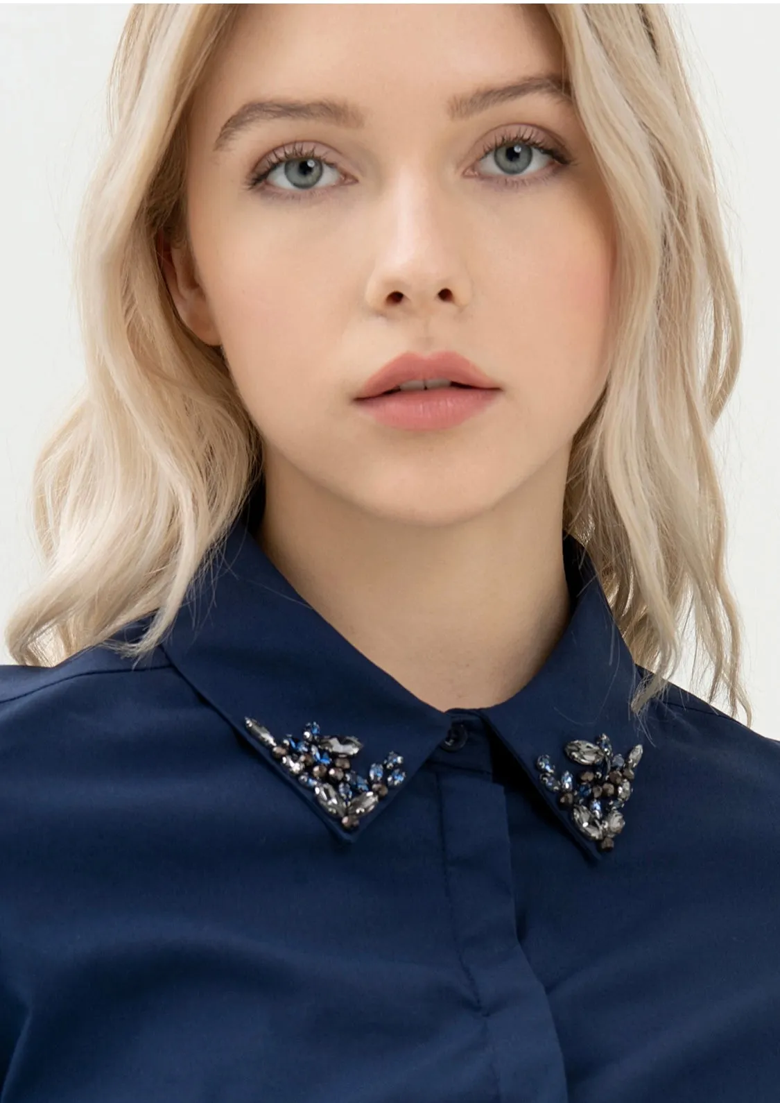Camicia collo Swarovski