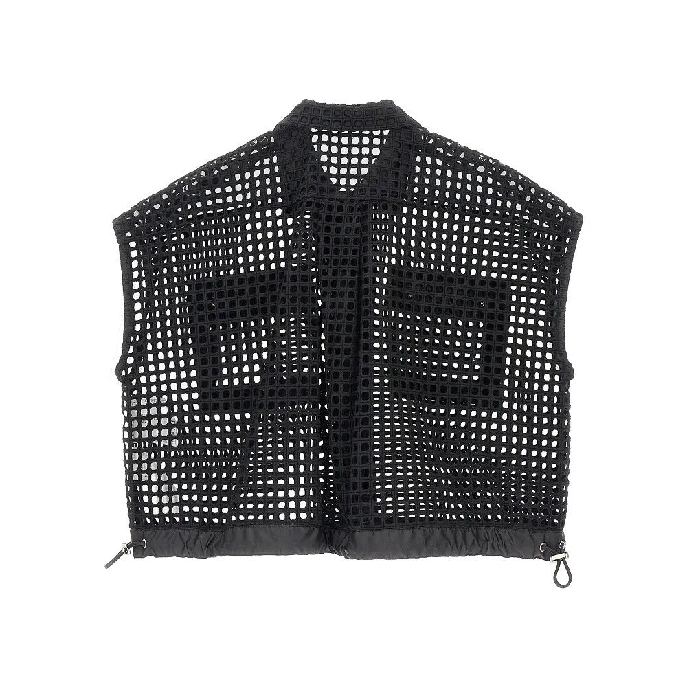 Camicia cropped a rete