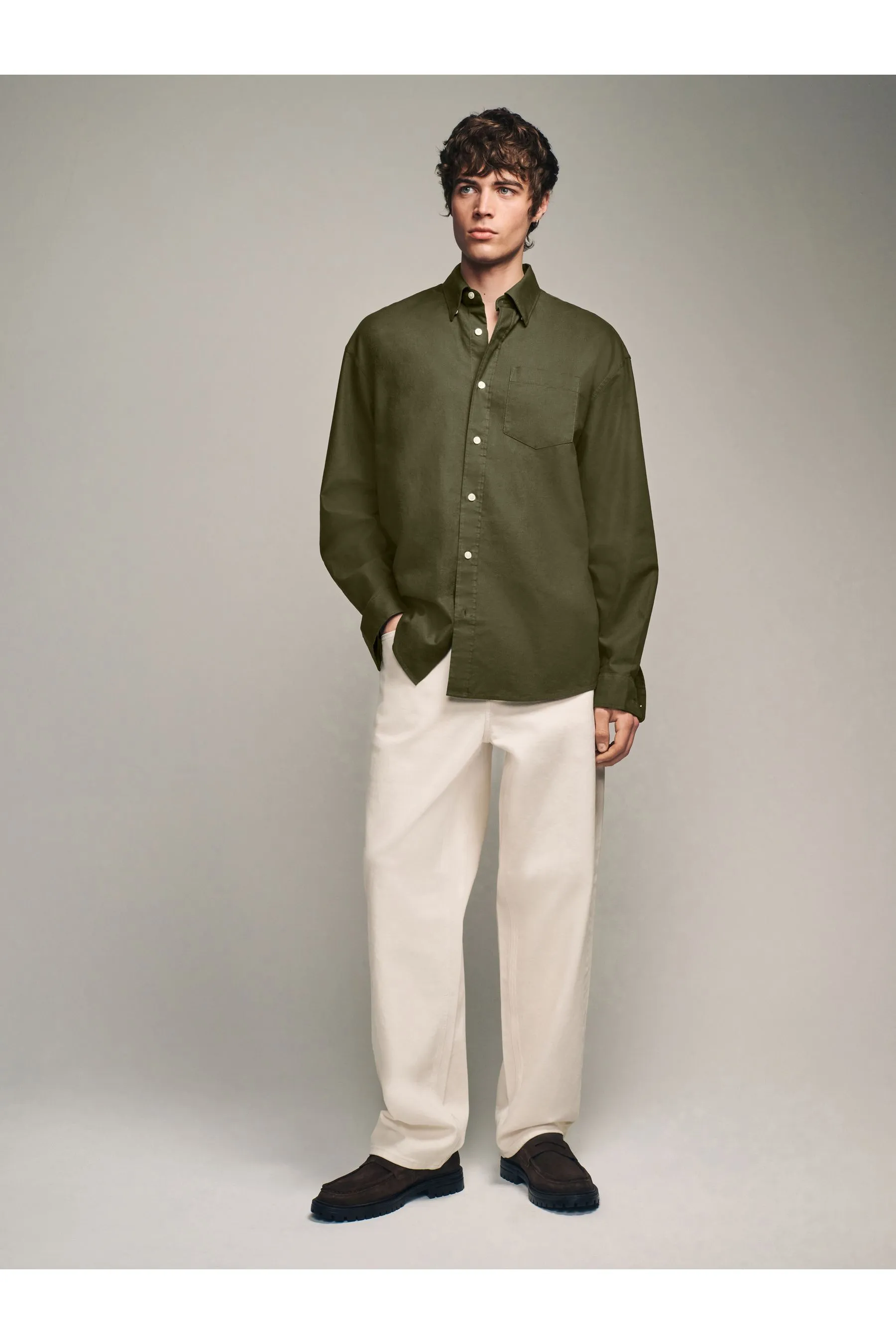 Camicia Manica lunga Oxford comoda