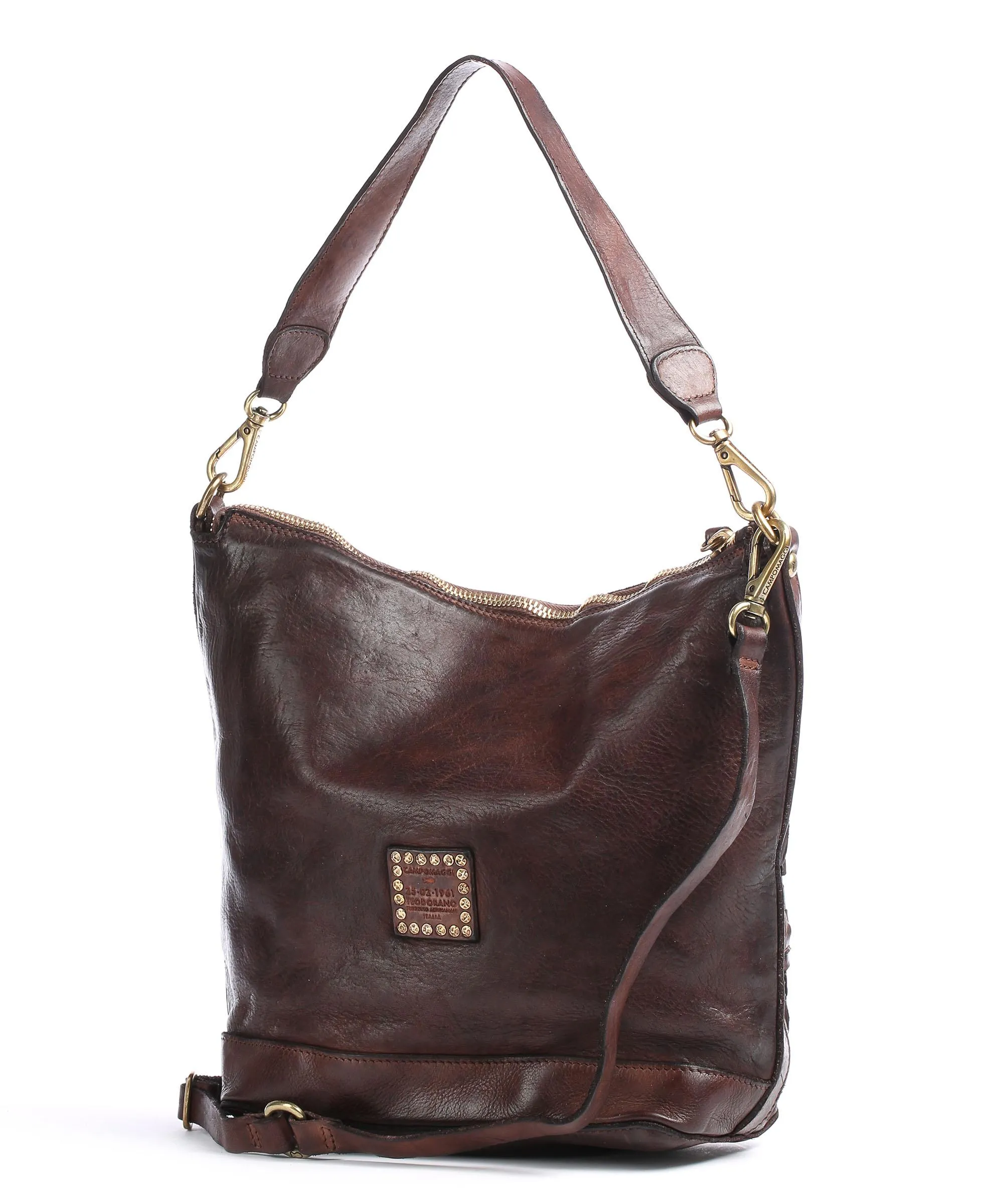  Campomaggi Prestige Borsa hobo pelle di vacchetta finemente grana marrone scuro  