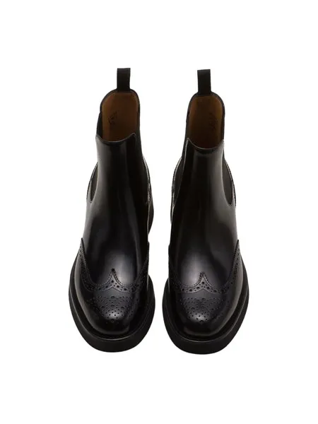 Church's Stivaletto Chelsea Brogue in Pelle Lucida Fumé