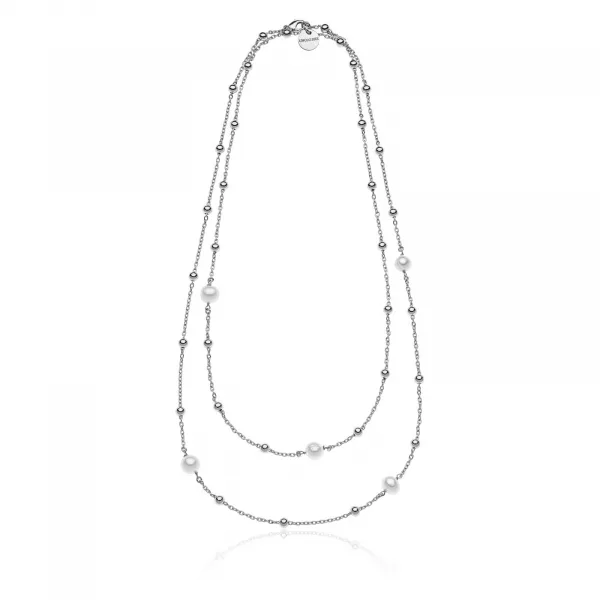 Collana di catena e perle naturali