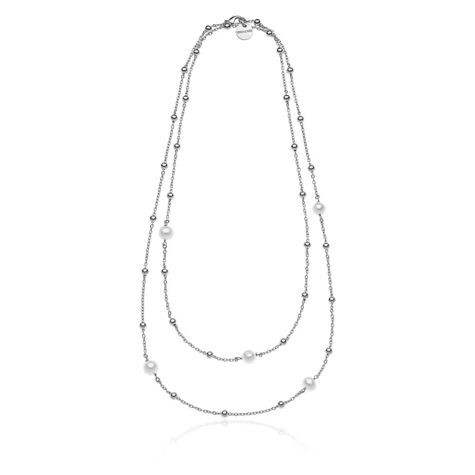 Collana di catena e perle naturali