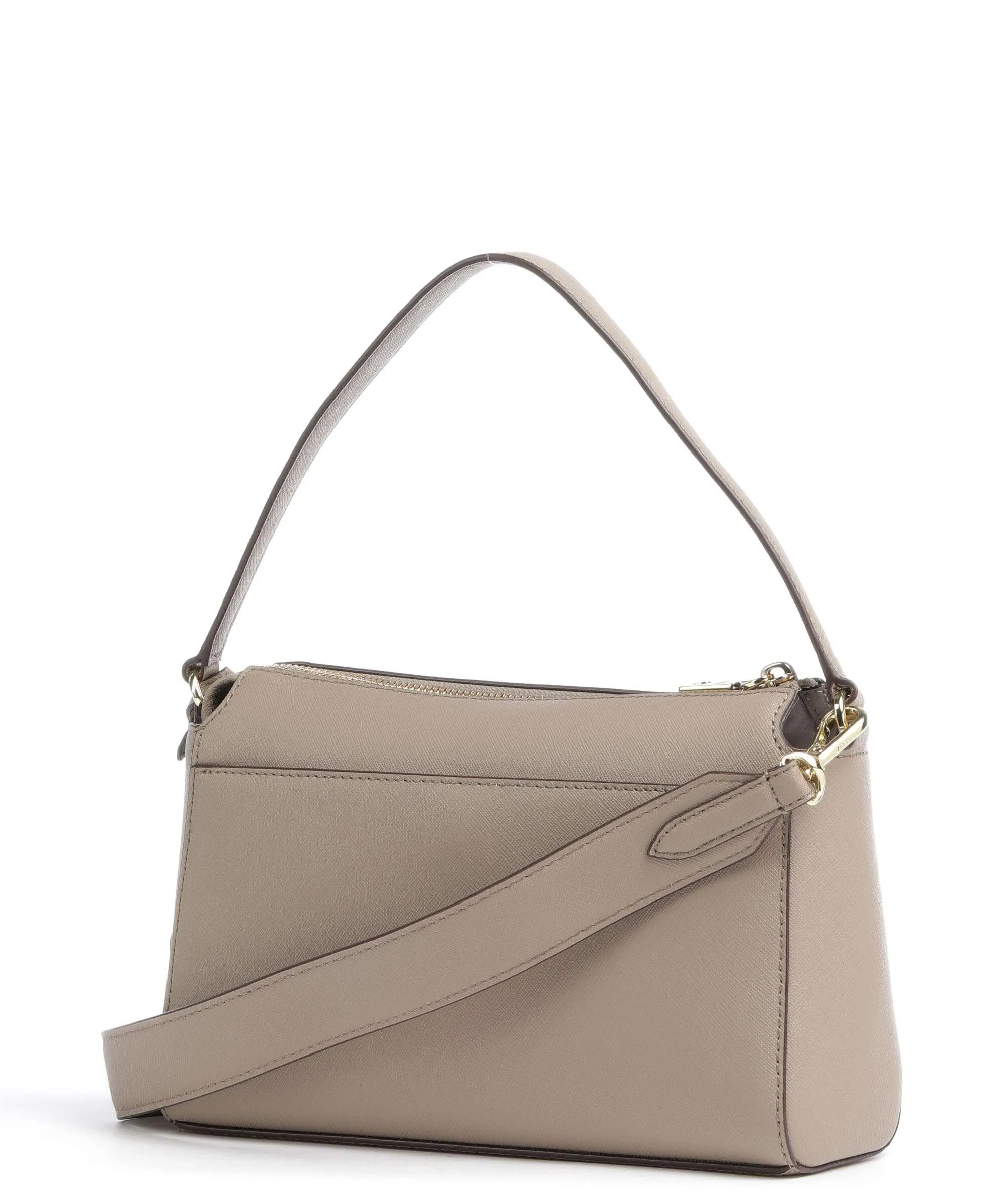  DKNY Belle Borsa a spalla pelle di vacchetta saffiano marrone chiaro  