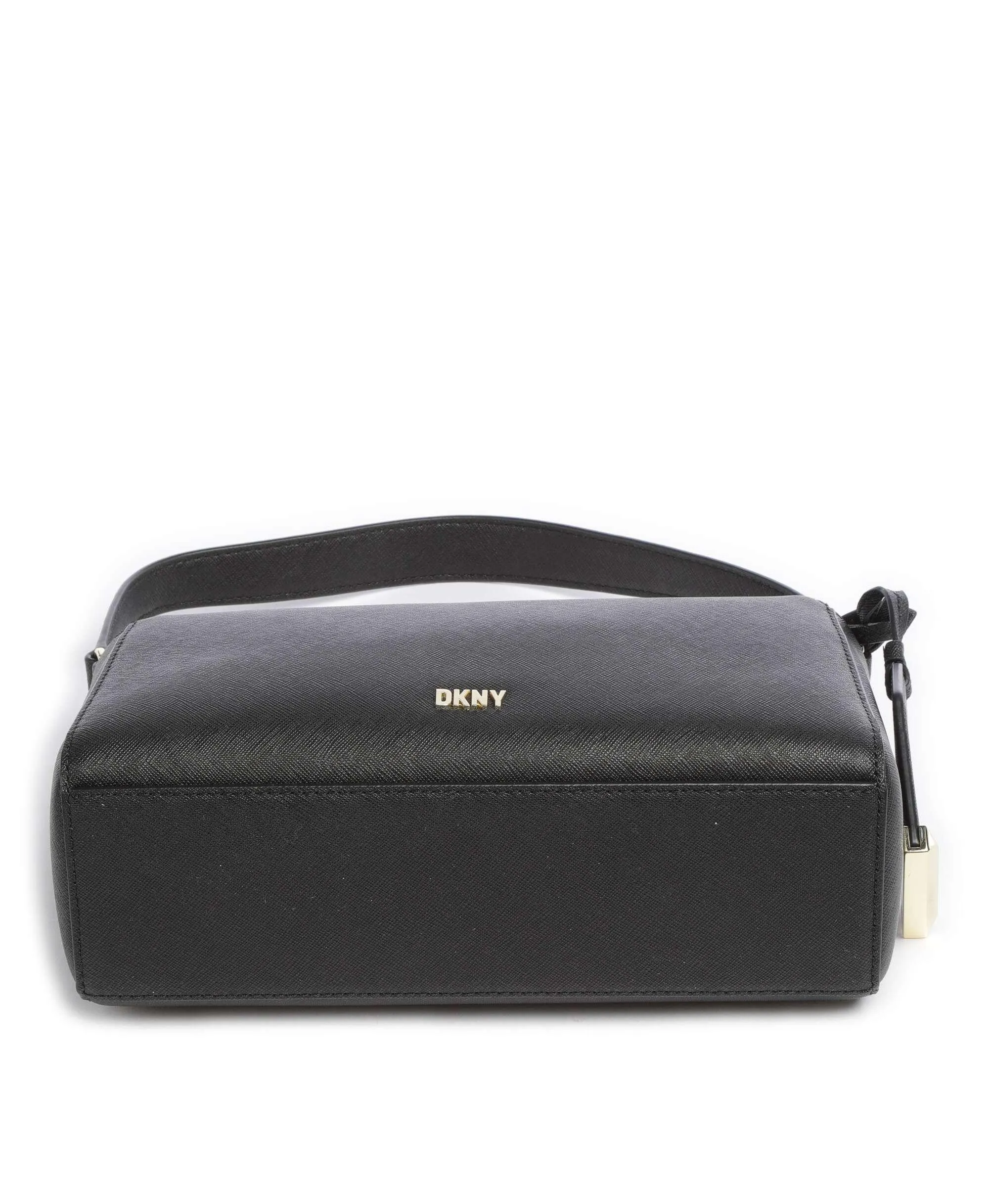  DKNY Belle Borsa a spalla pelle di vacchetta saffiano nero  