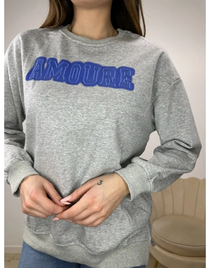 FELPA AMOUR GRIGIA