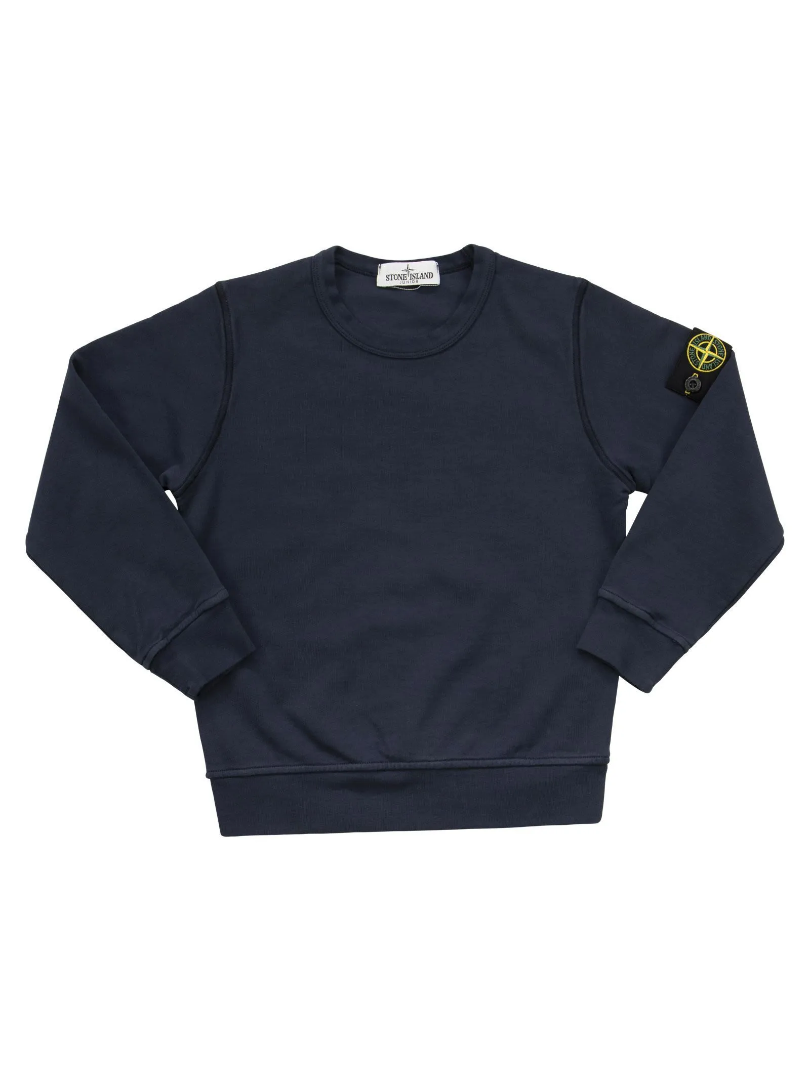 Felpa girocollo con badge Stone Island sul braccio