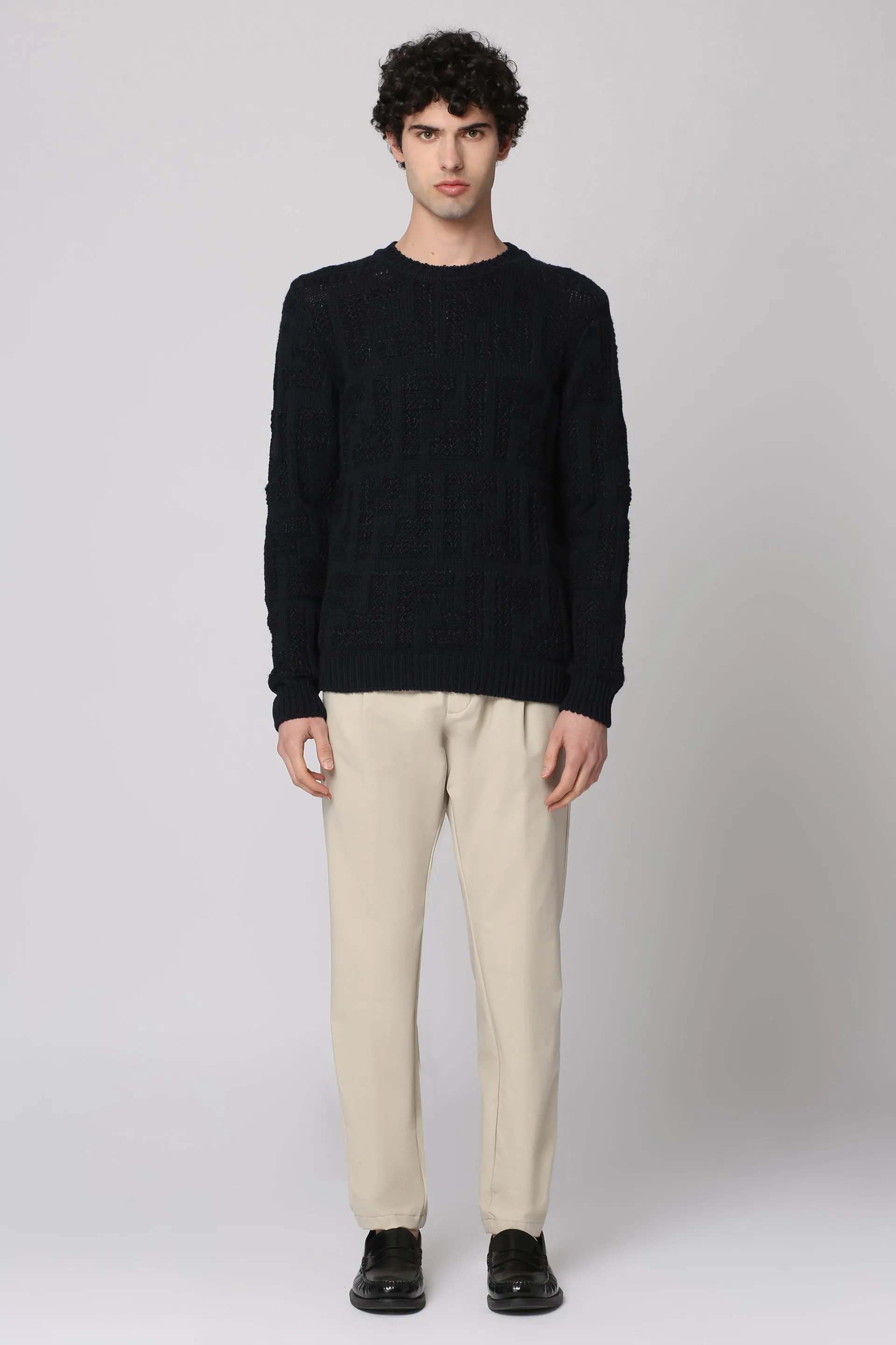 Fendi Maglione girocollo in misto cotone