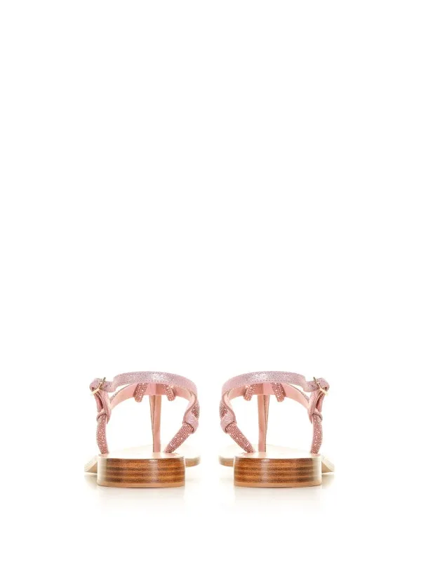Flip flop sandal with rhinestones