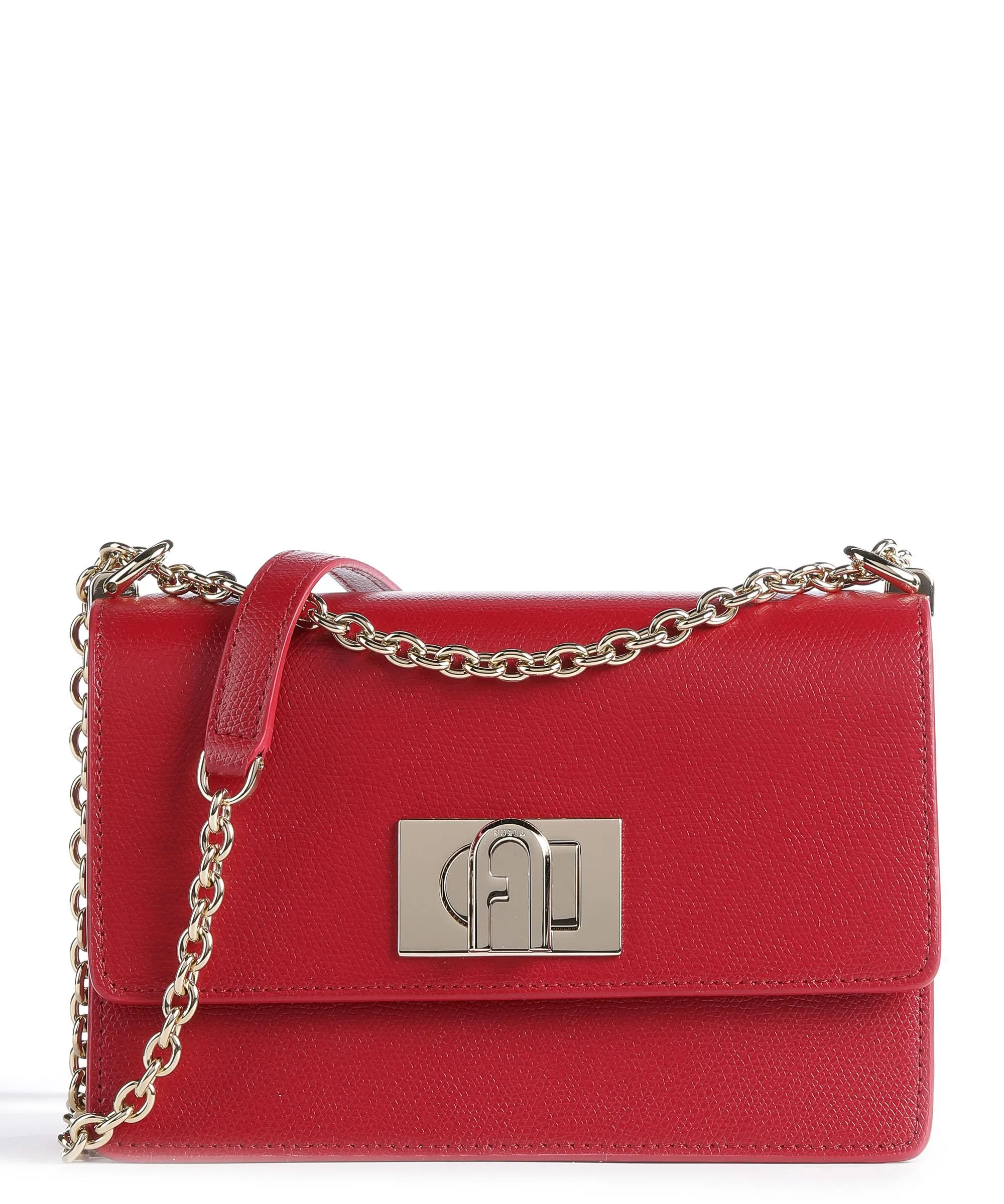  Furla 1927 Mini Borsa a spalla pelle di vacchetta grana rosso  