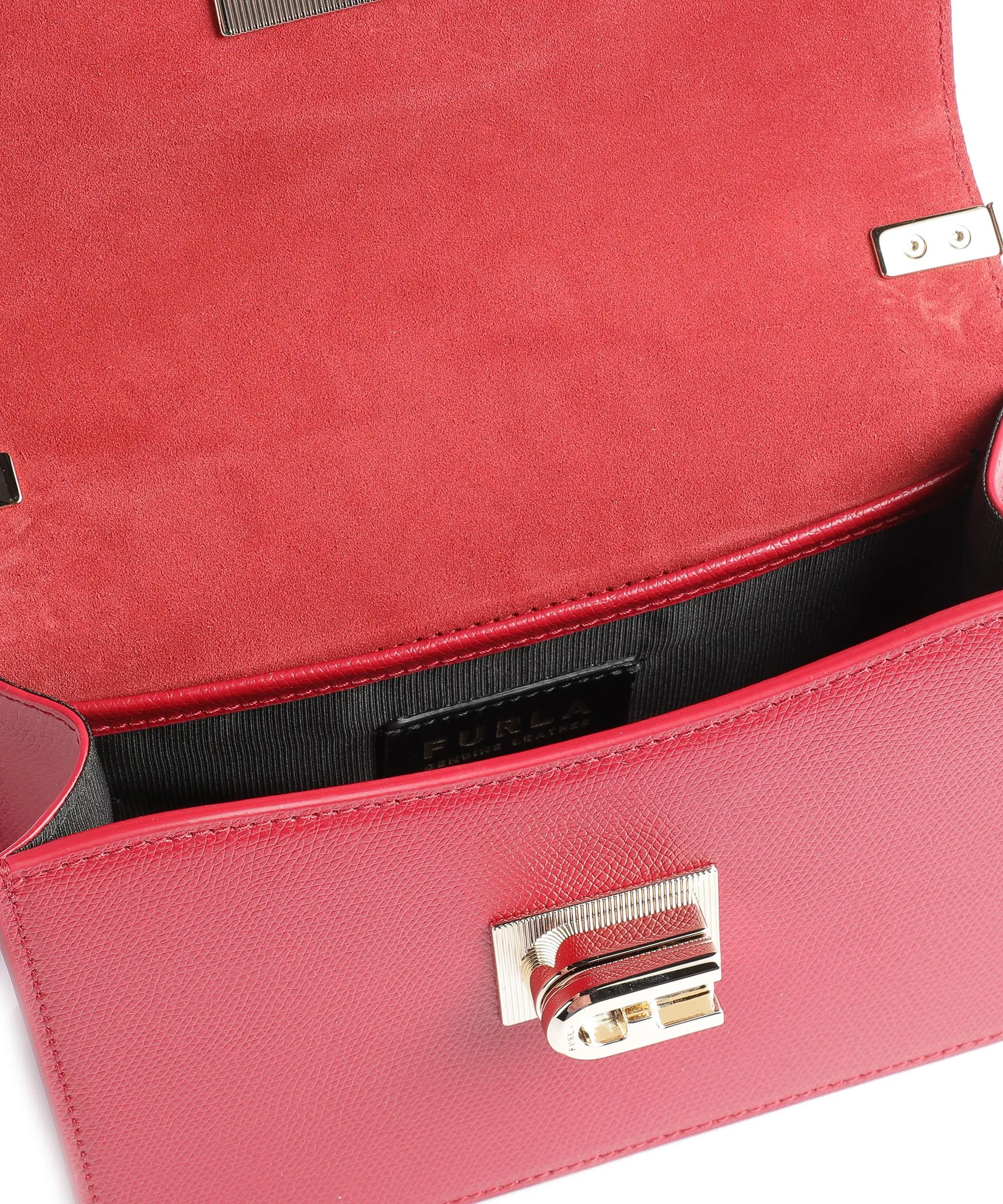  Furla 1927 Mini Borsa a spalla pelle di vacchetta grana rosso  