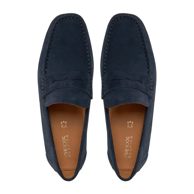 Geox Men's moccasin shoe in suede Kosmopolis + Grip U35CFB00020C4064 blue