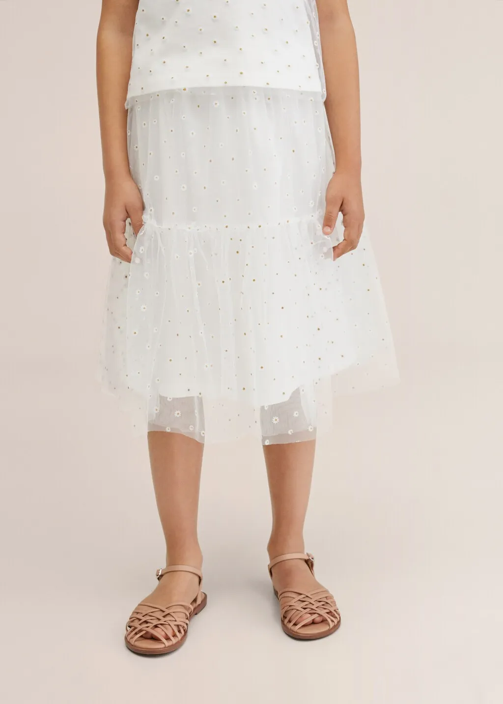Gonna tulle ricamo fiori