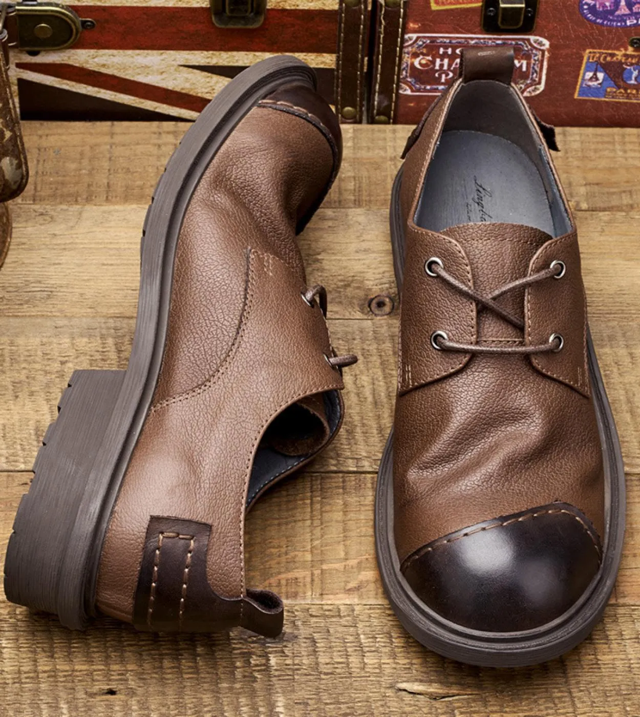 Hanamde Scarpe casual in pelle da uomo 2023 New Style Fashion British Trend Designer Scarpe eleganti derby in vera pelle di mucc
