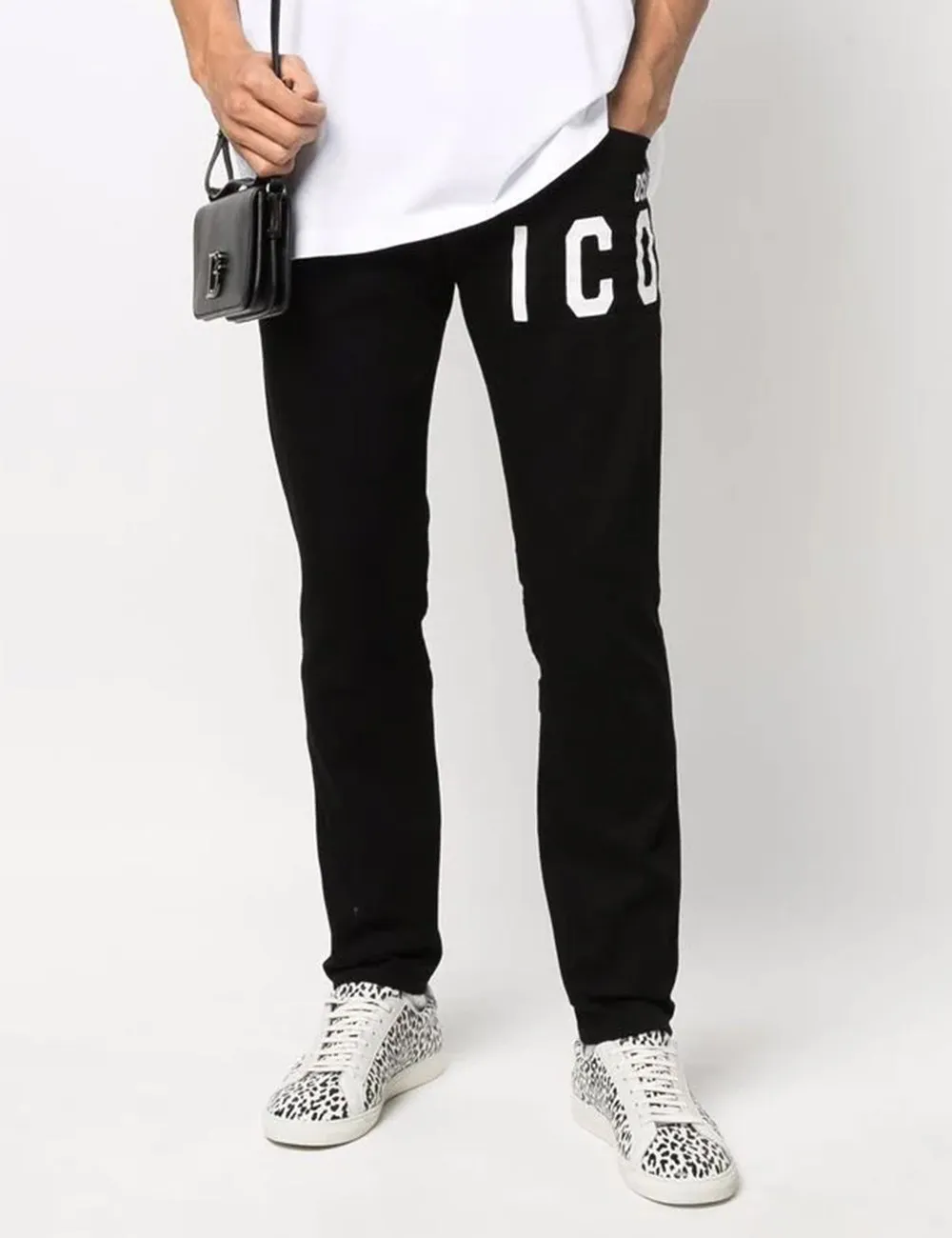 Jeans Skater In Denim Stampa Icon - Black