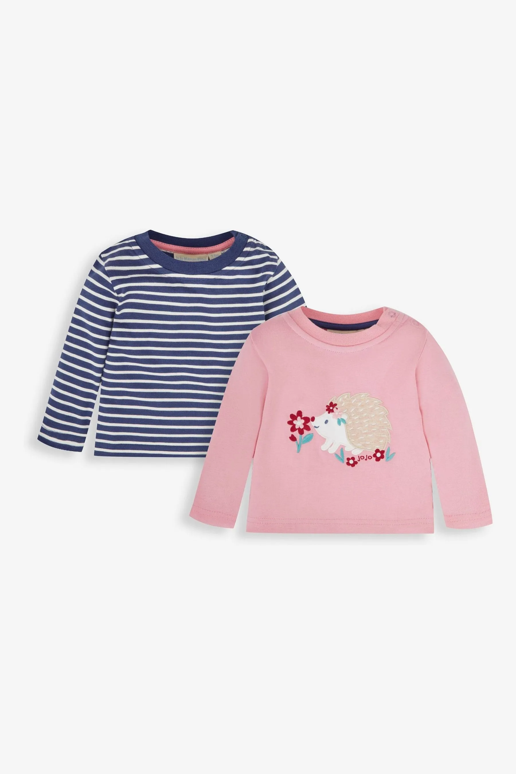 JoJo Maman Bébé 2-Pack Unicorn Appliqué & Stripe Baby Tops    