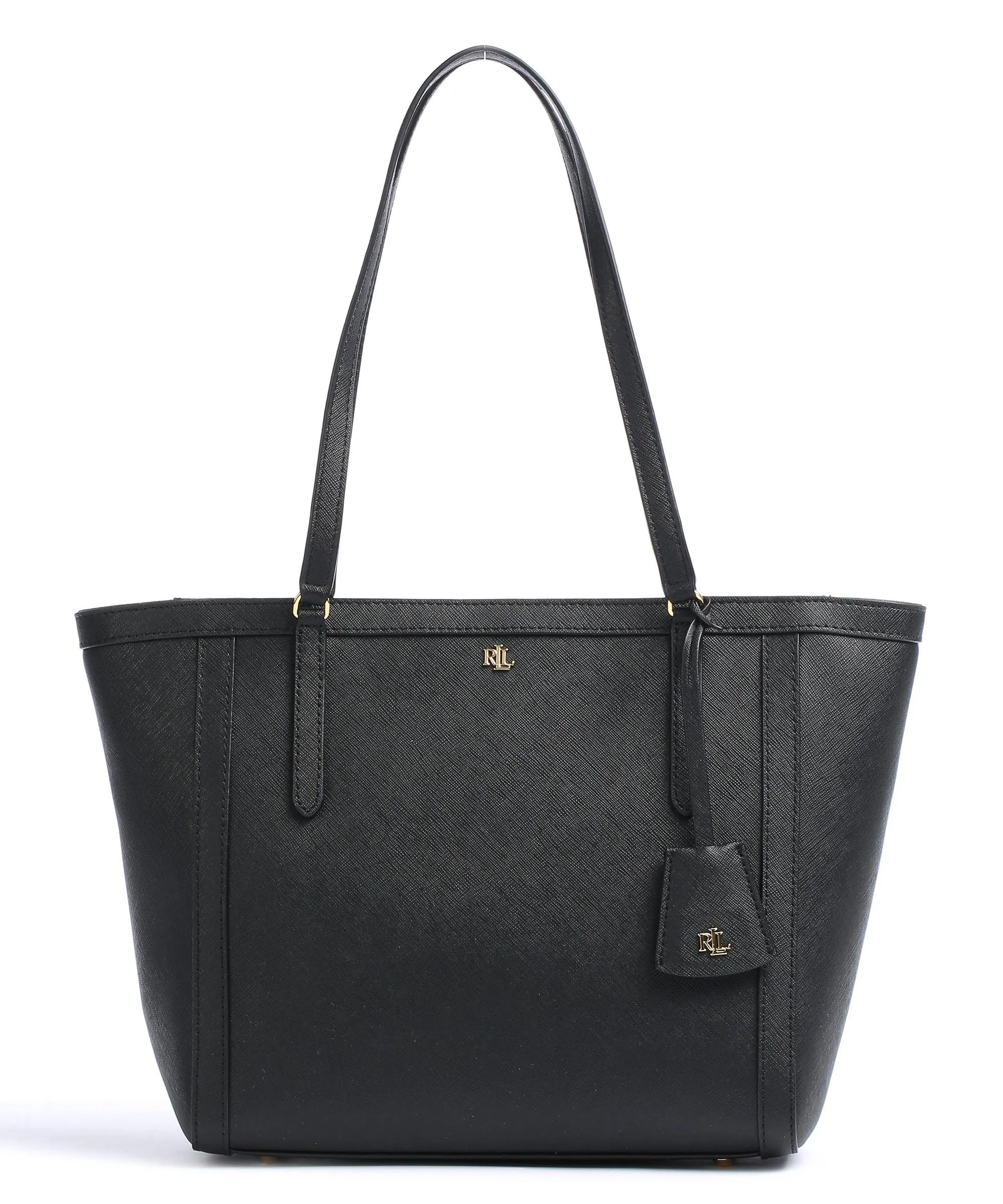  Lauren Ralph Lauren Clare 25 Borsa shopper pelle di vacchetta saffiano nero  