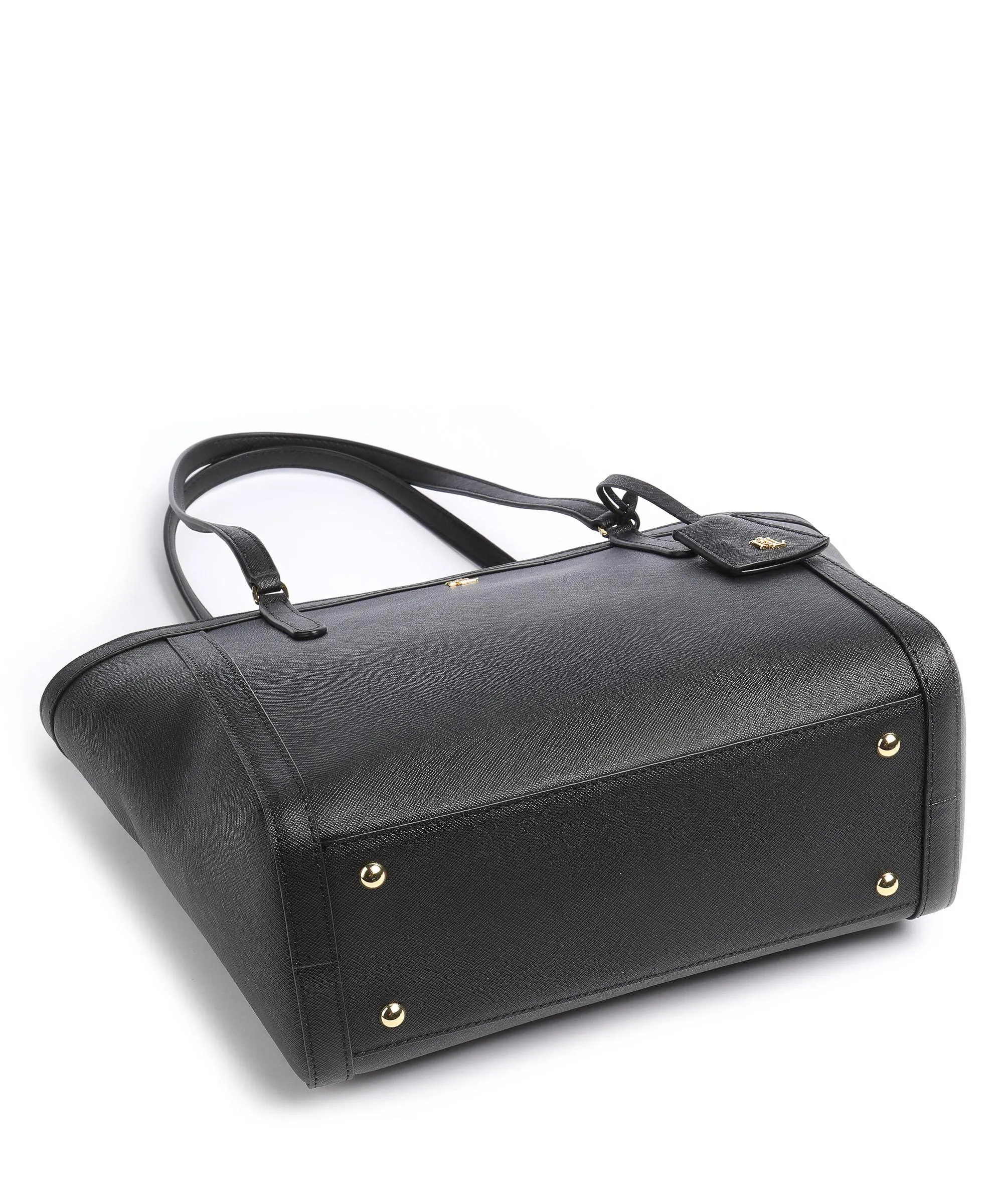  Lauren Ralph Lauren Clare 25 Borsa shopper pelle di vacchetta saffiano nero  