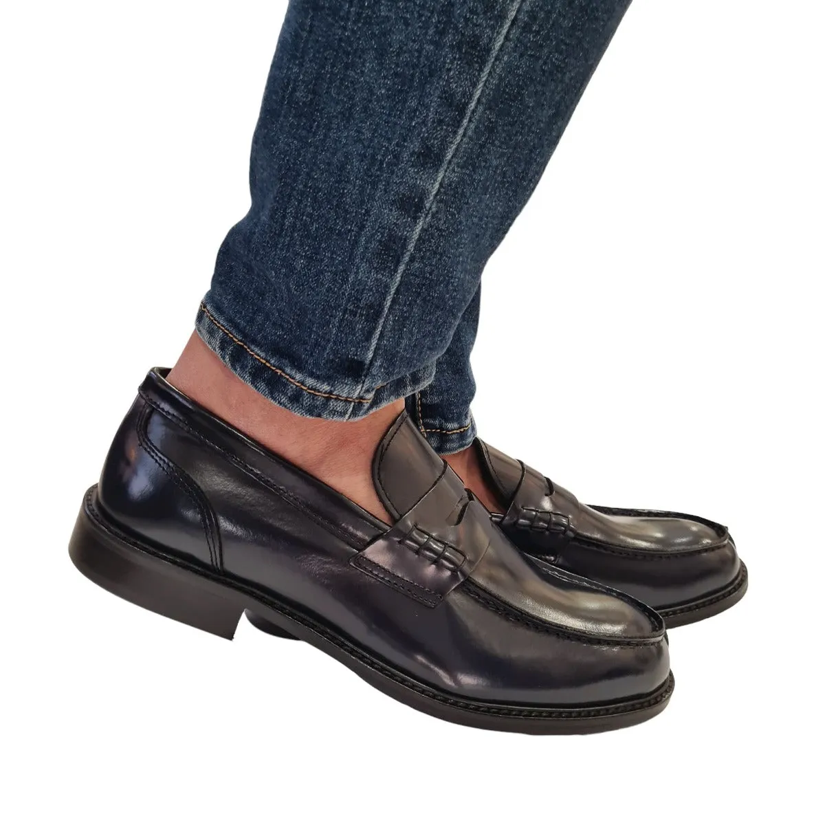 Les Poemes Mocassino Uomo  Blue art.14