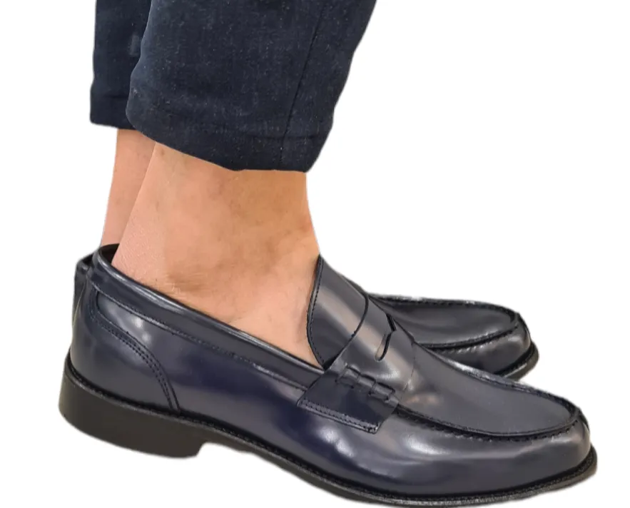 Les Poemes Mocassino Uomo Blue Rif.25