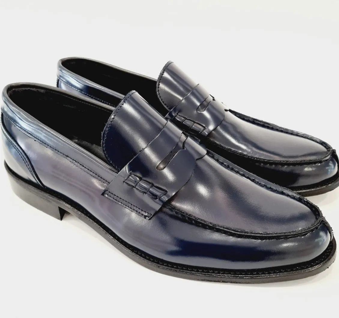 Les Poemes Mocassino Uomo Blue Rif.25