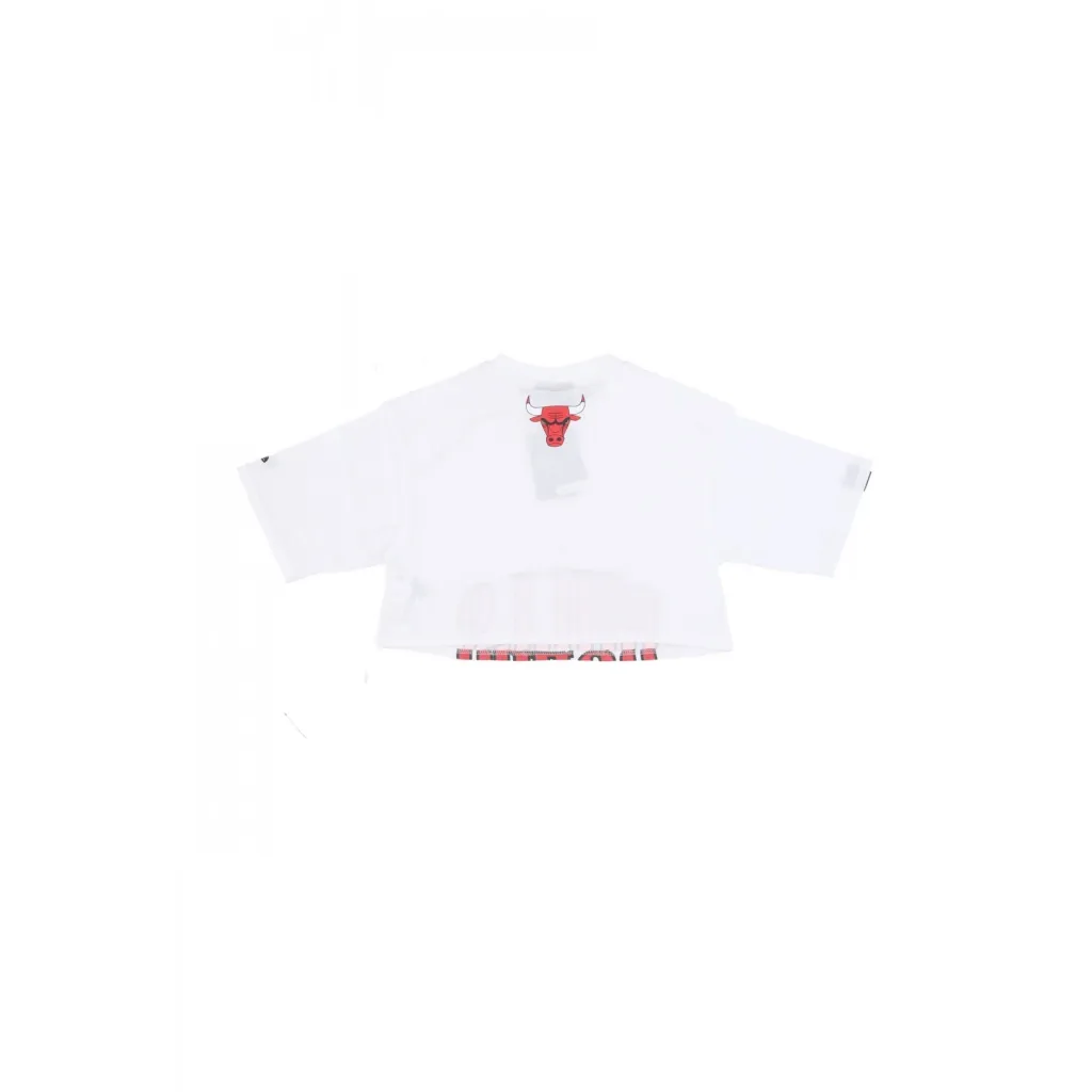 maglietta corta donna w nba team wordmark crop tee chibul WHITE/FRONT DOOR RED