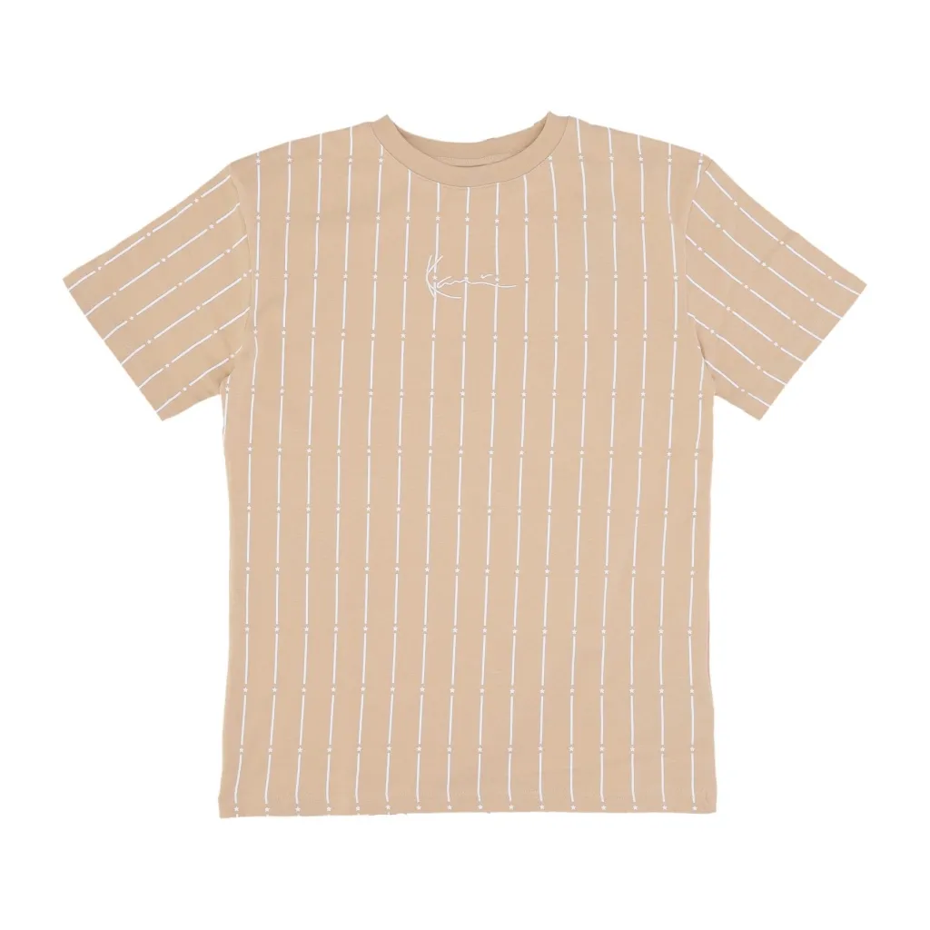 maglietta donna w small signature star pinstripe os tee SAND/OFF WHITE