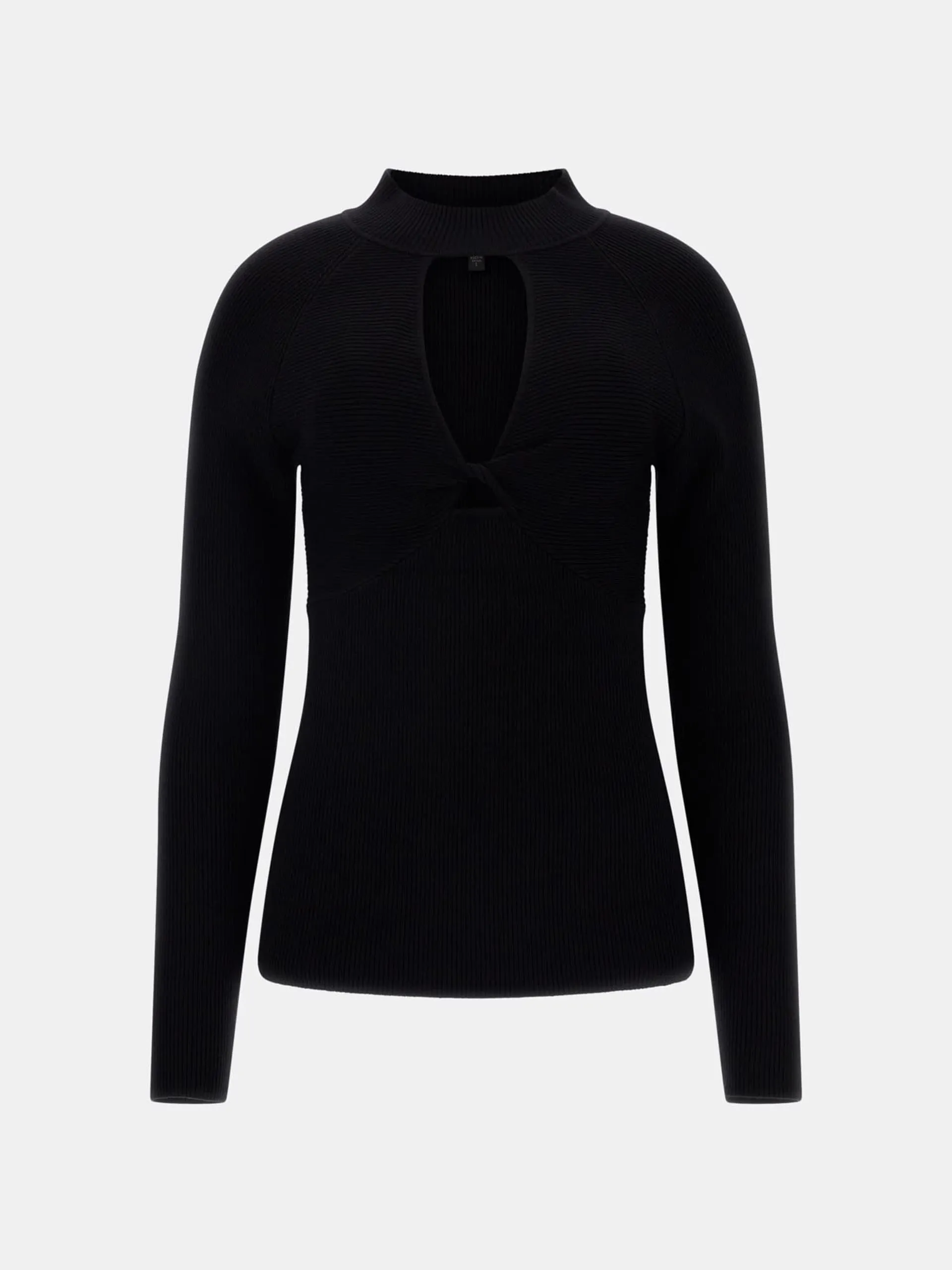 Maglione a costine con apertura guess