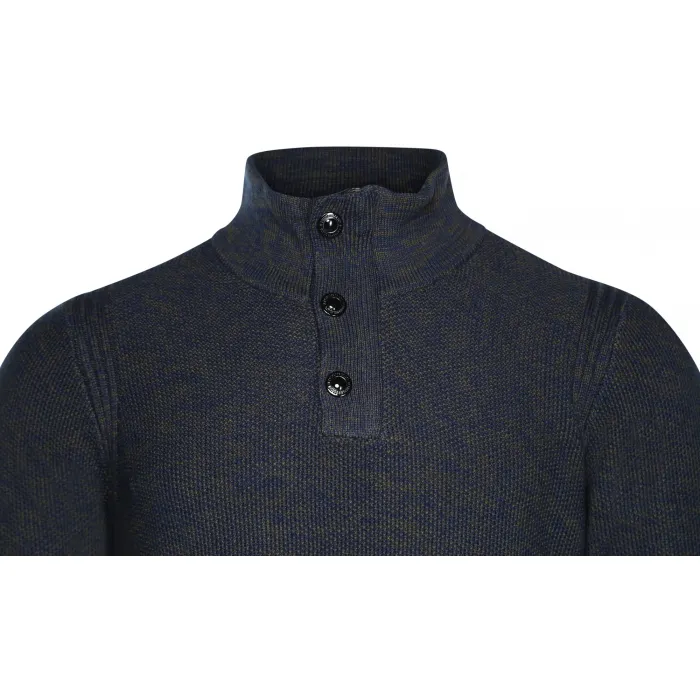 Maglione con bottoni Twinlife Blu Scuro